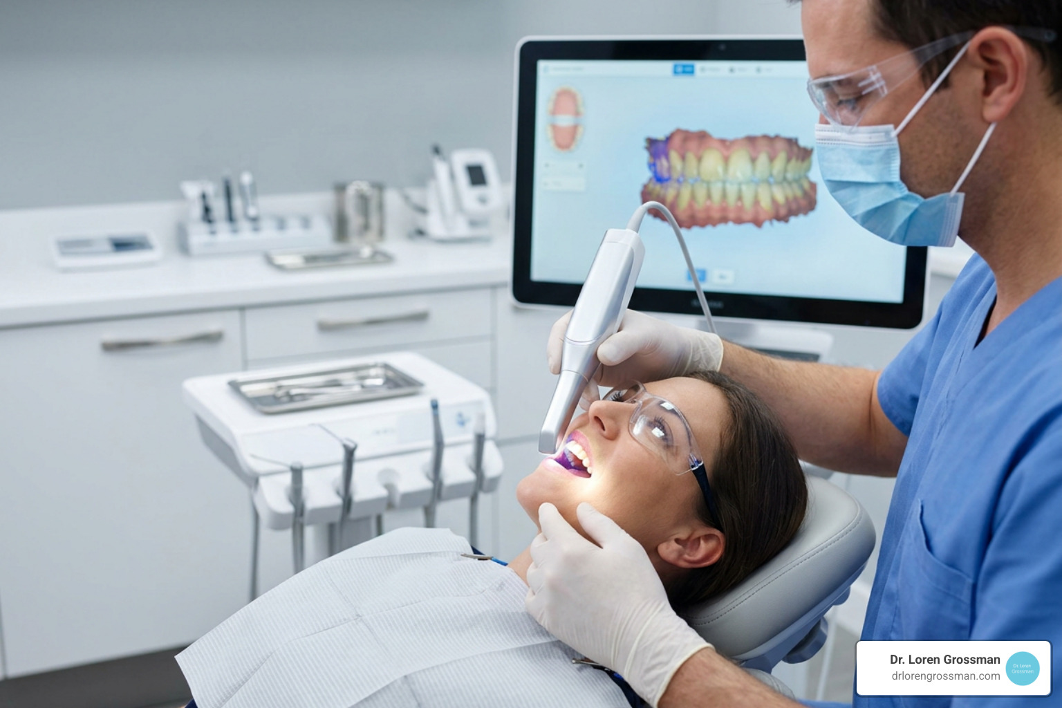 Advanced dental 3D scanning technology used for smile makeover design