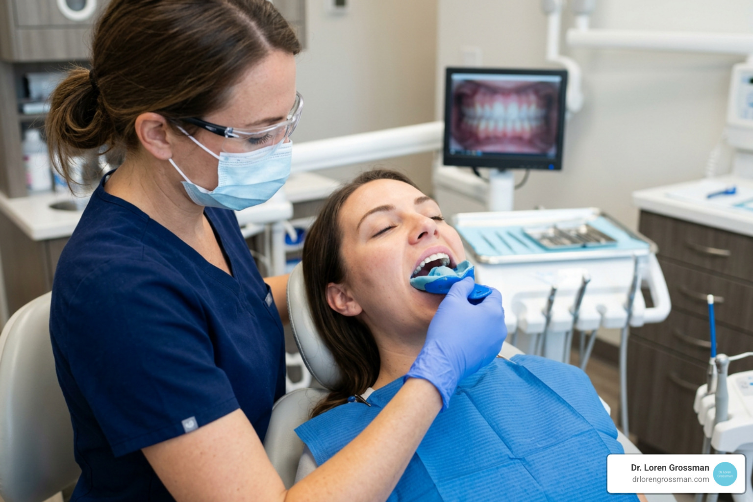 making a dental impression for prepless veneers