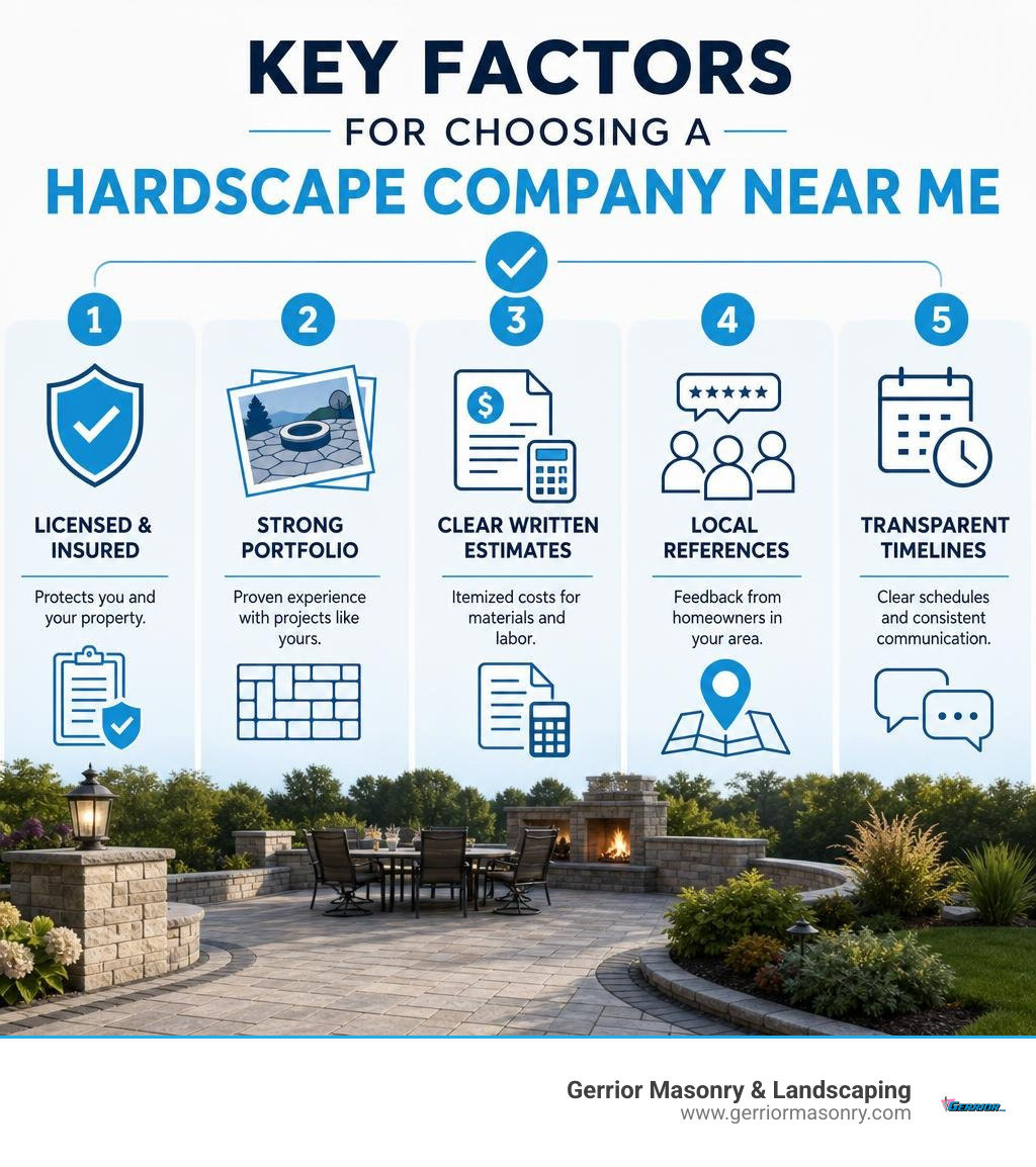 Key factors for choosing a hardscape company near me infographic infographic Key factors for choosing a hardscape company near me infographic infographic
