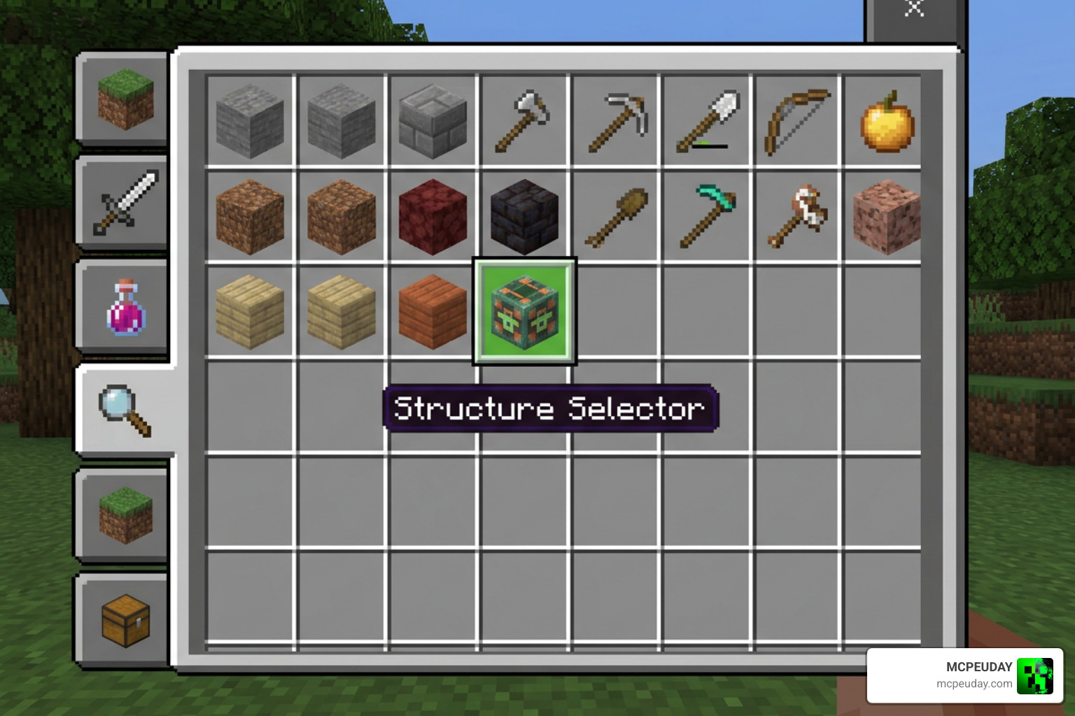 Structure Selector item in Minecraft creative inventory menu