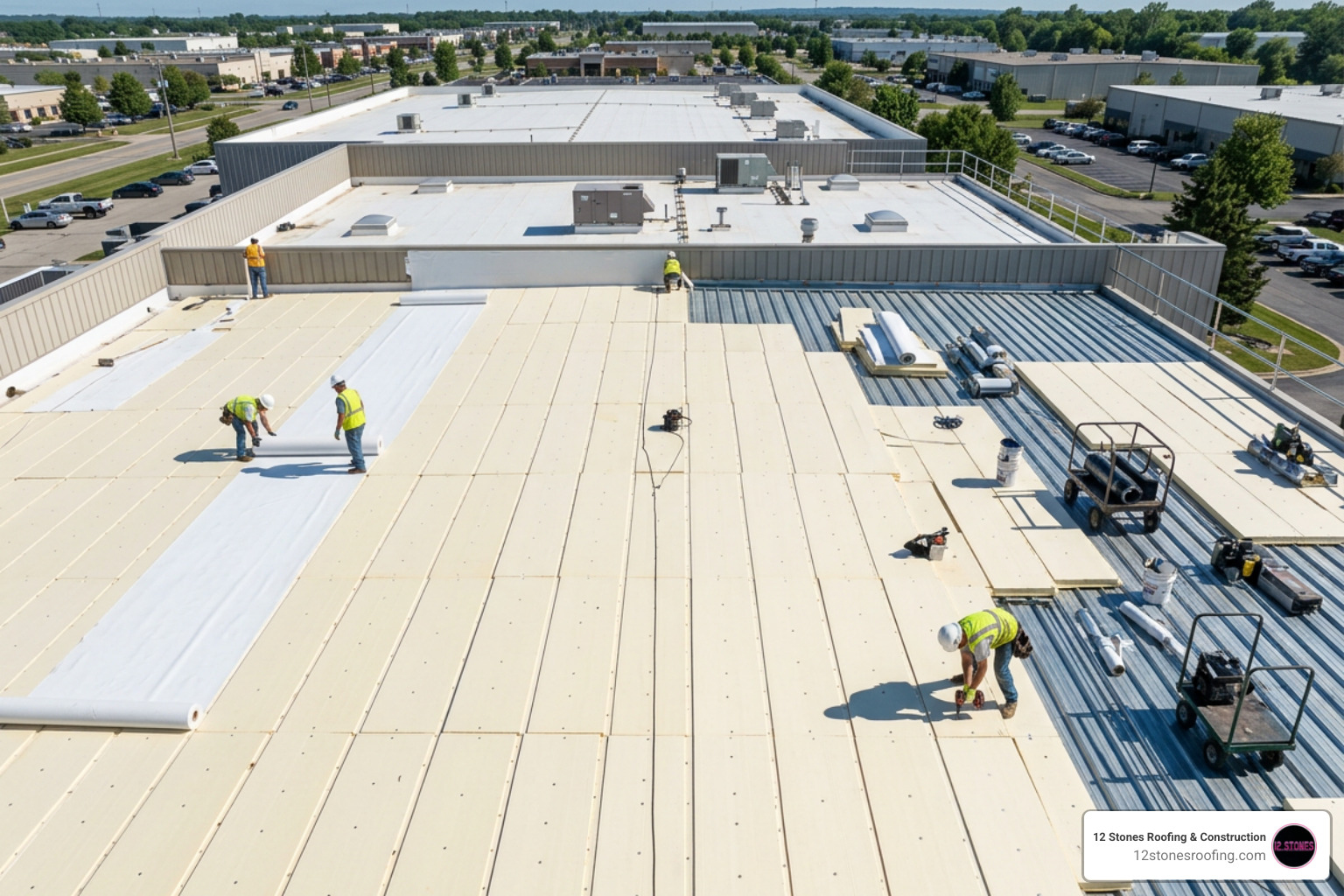 Commercial flat roof ready for TPO installation Commercial flat roof ready for TPO installation