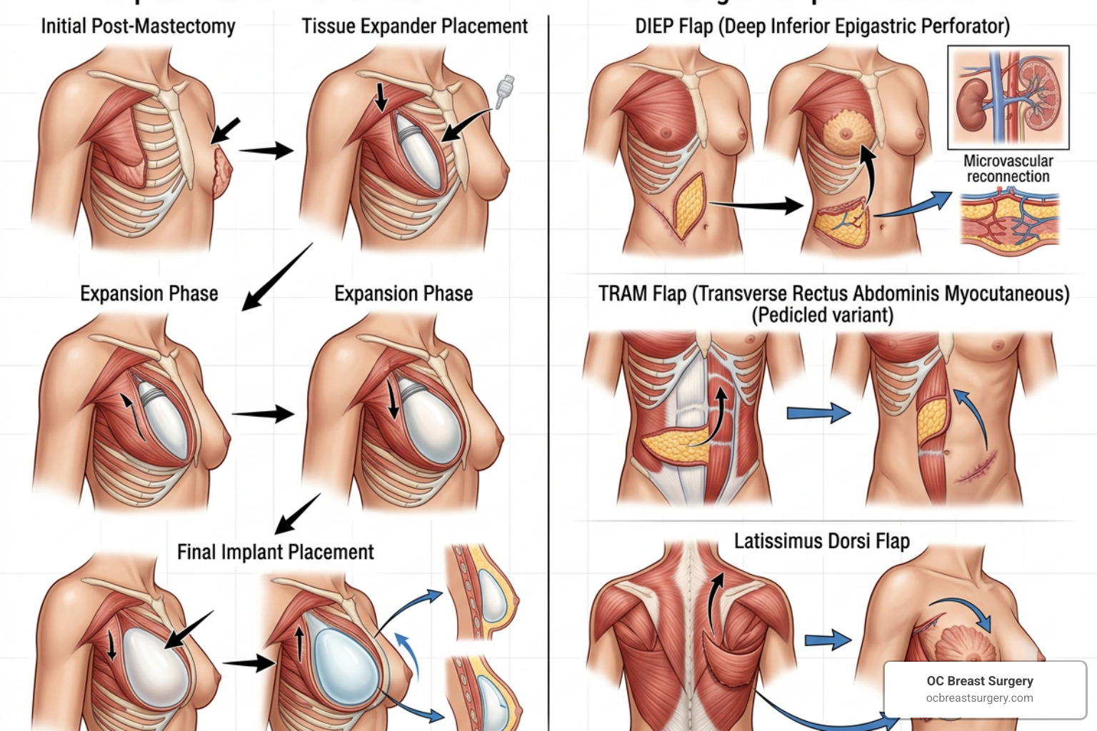 breast reconstruction options diagram in Newport Beach, CA
