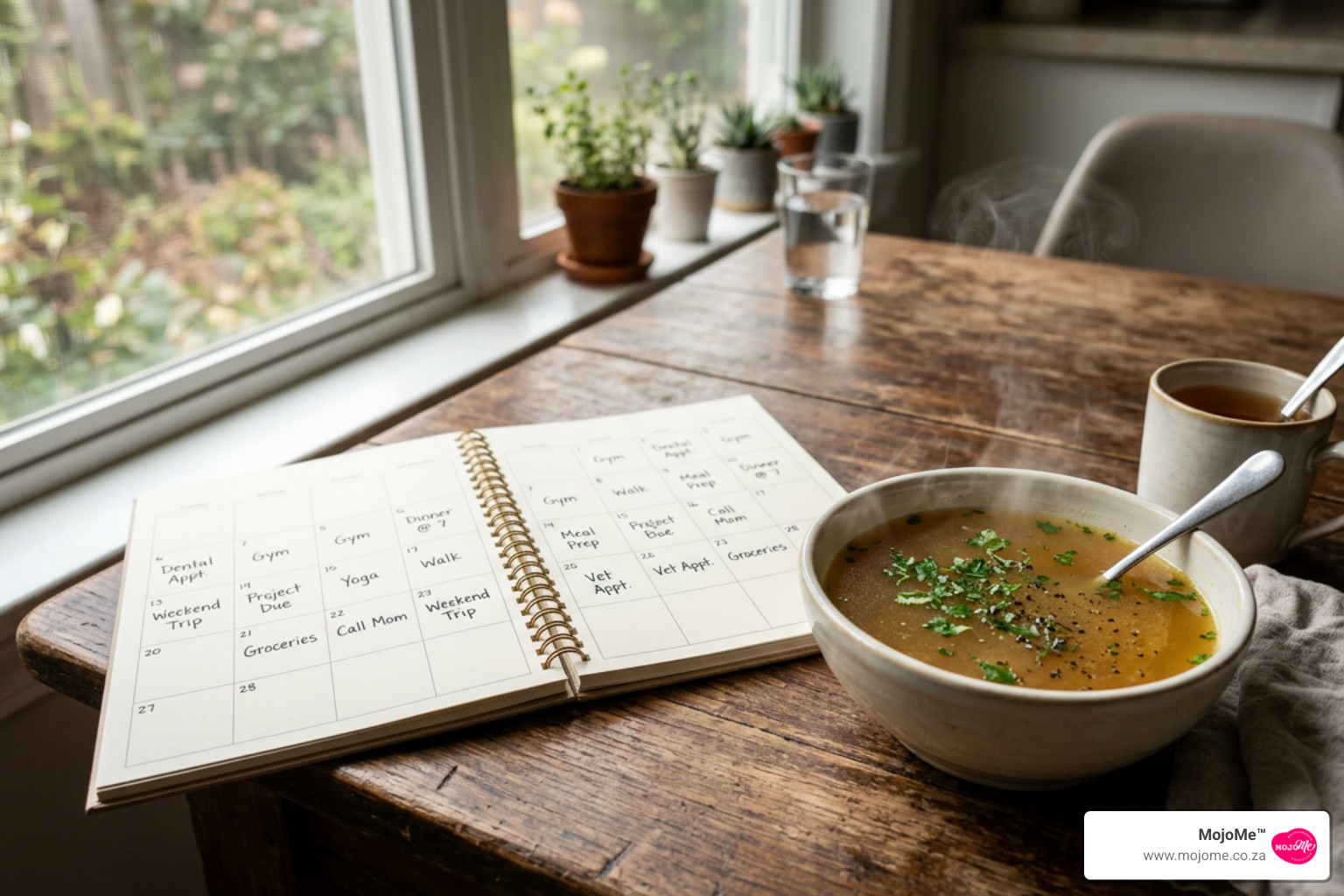 4-Week bone broth gut healing protocol calendar