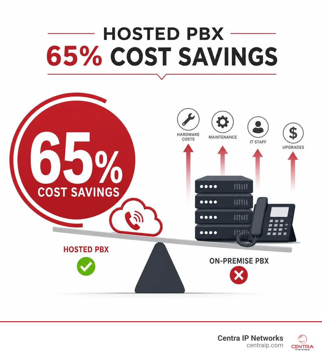 Infographic showing 65% cost savings with hosted PBX infographic Infographic showing 65% cost savings with hosted PBX infographic