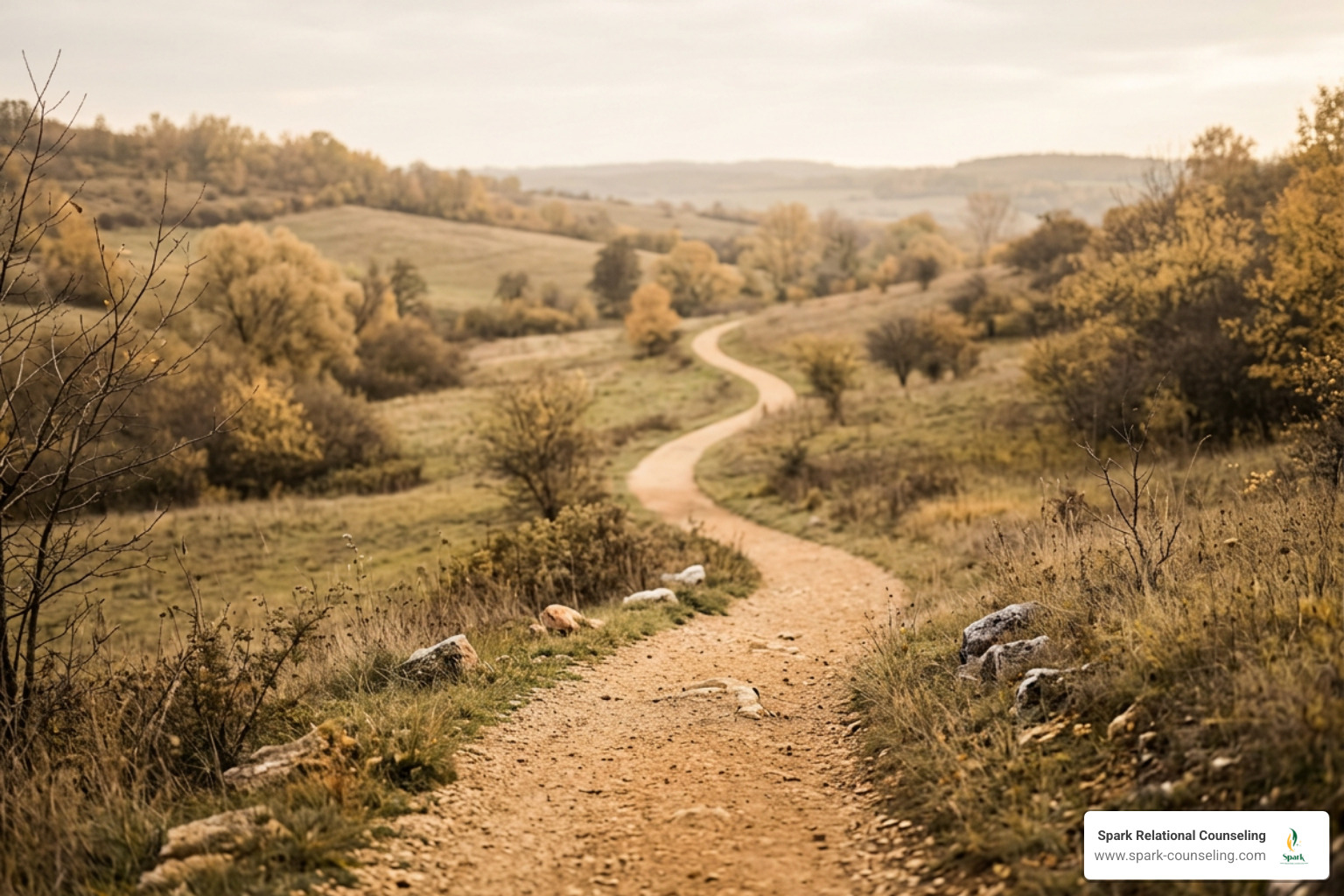 minimalistic amber-toned path winding through a quiet landscape symbolizing recovery minimalistic amber-toned path winding through a quiet landscape symbolizing recovery