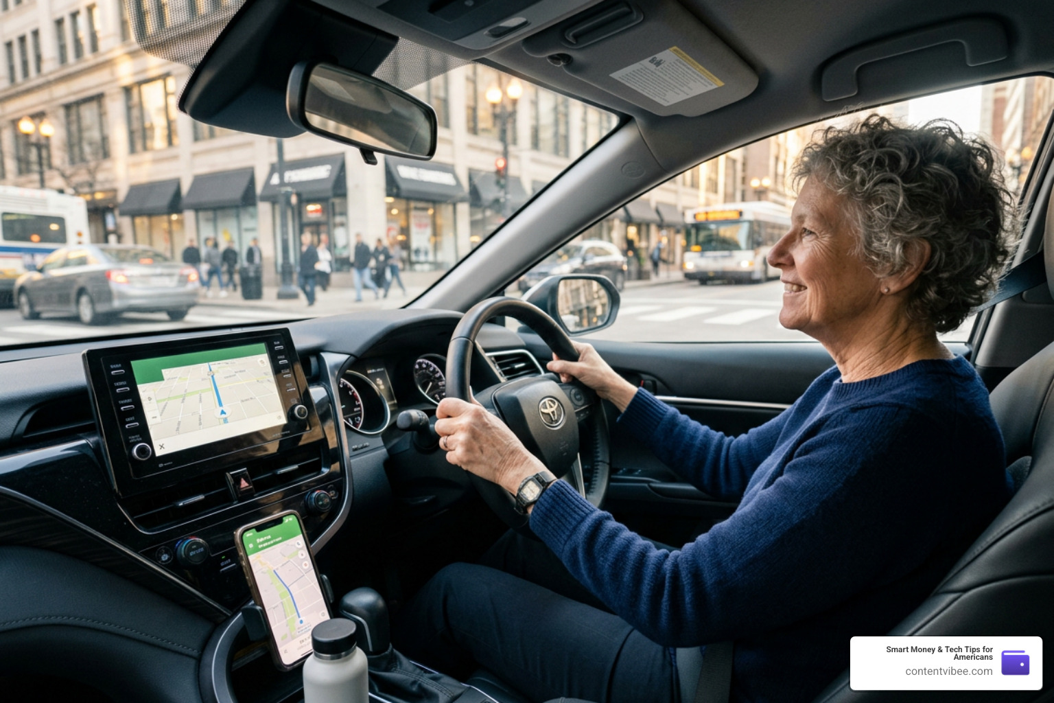 older adult driving a rideshare vehicle
