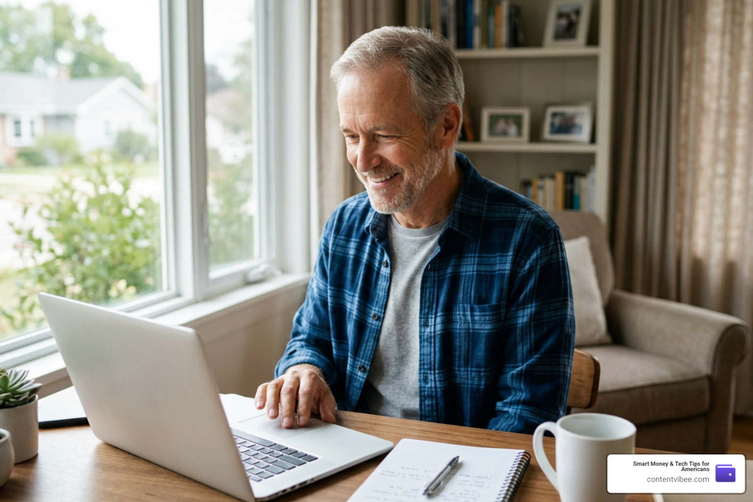 A remote consultant working on a laptop