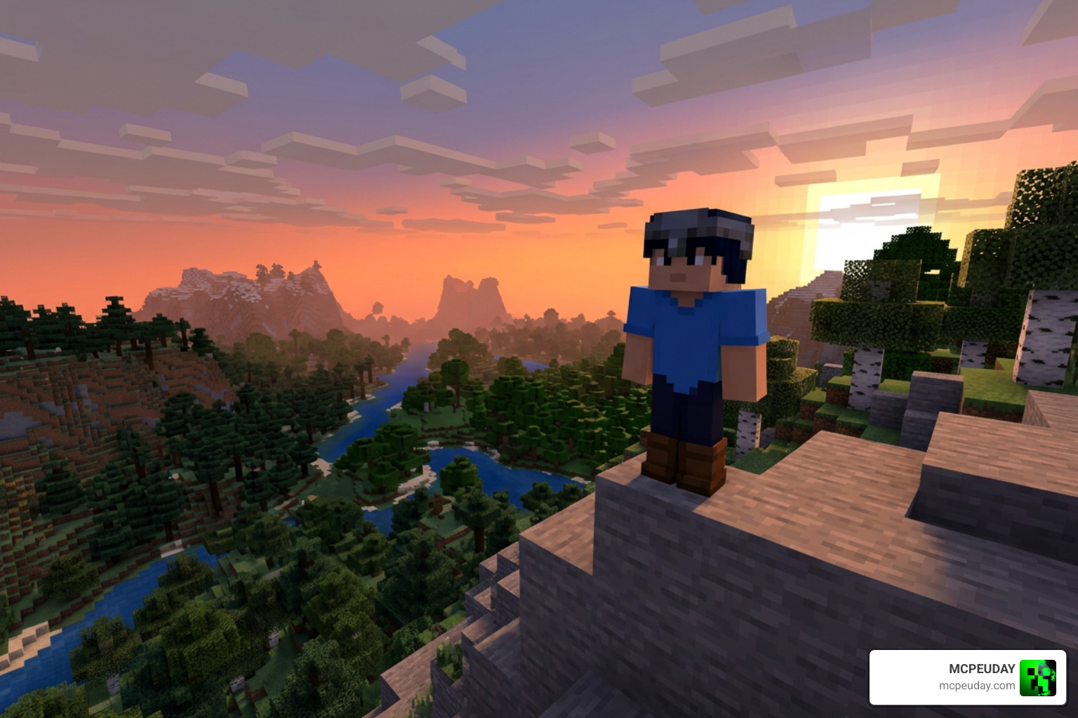Cinematic Minecraft Bedrock screenshot created using Free Look Texture Pack