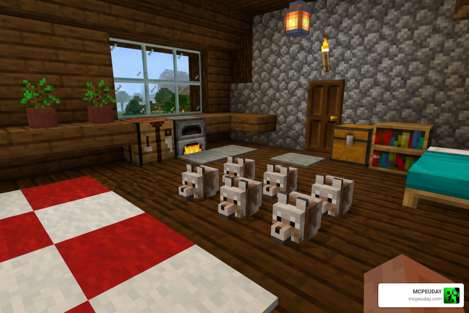 Baby wolf blocks in Minecraft Bedrock Edition