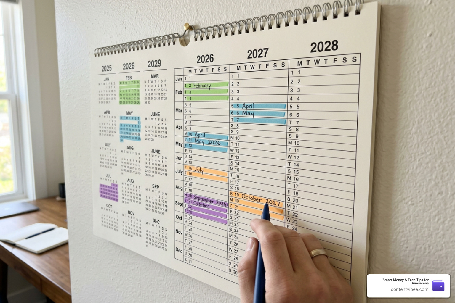 A calendar representing the Trial Work Period and tracking work months