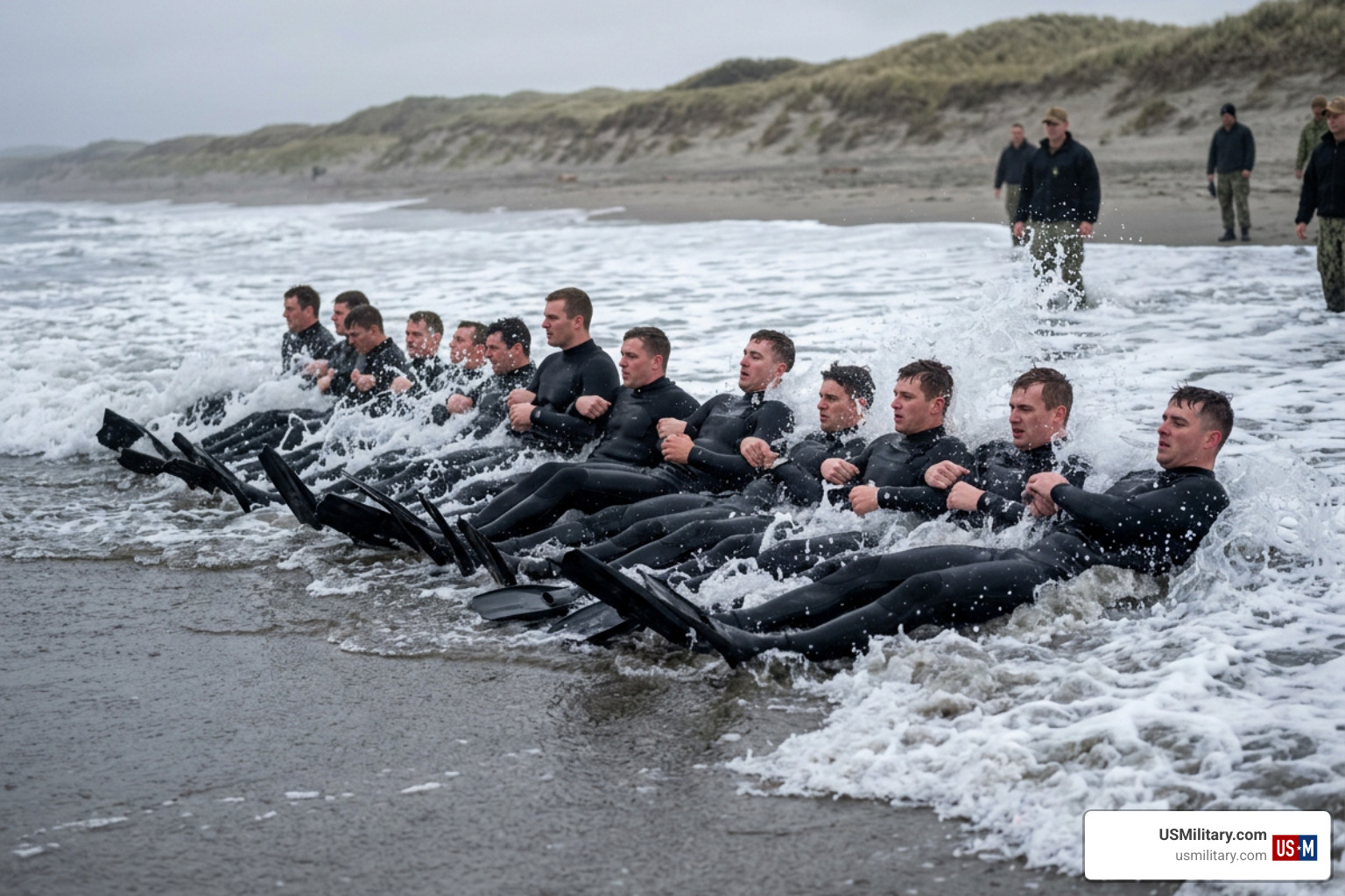 BUD/S candidates during surf torture