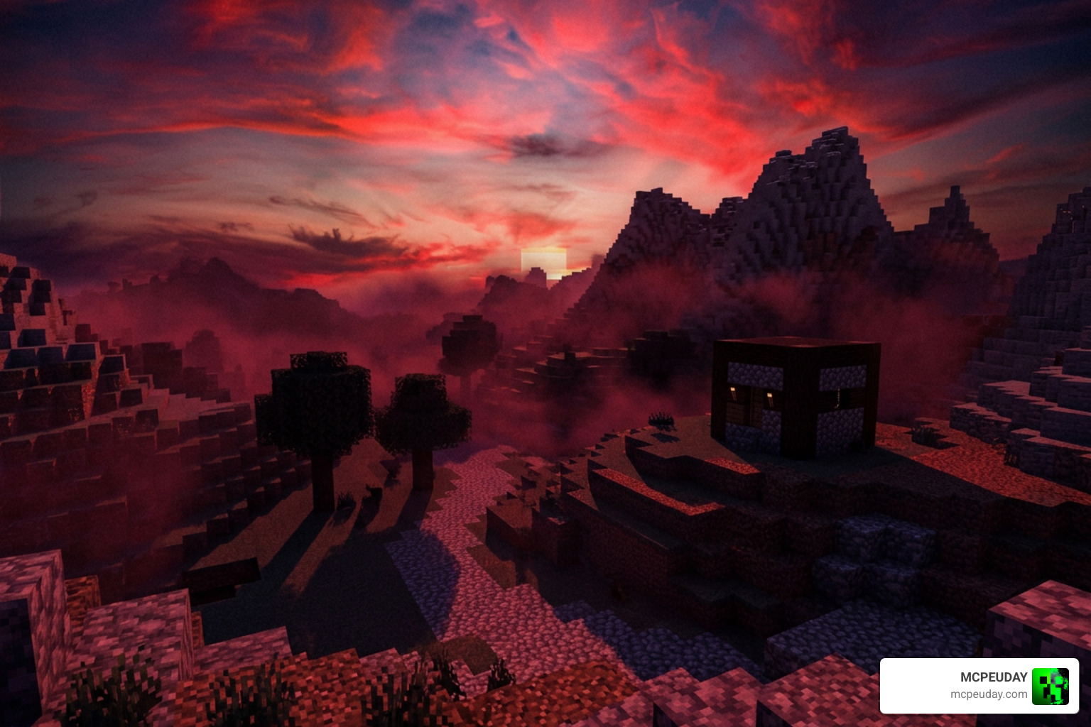 Sukuna Shader visual comparison showing high contrast lighting and red fog