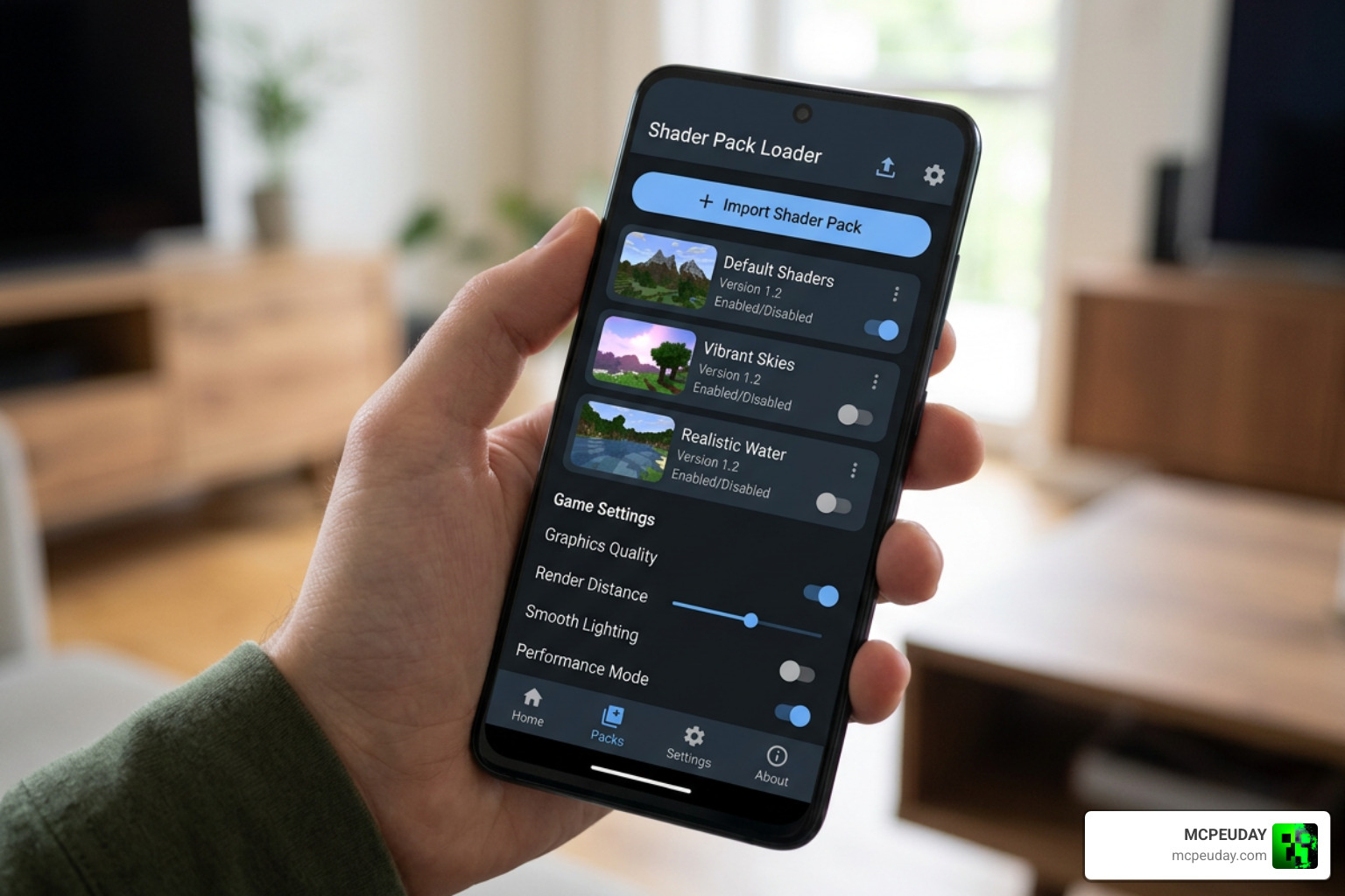 MB Loader interface on Android mobile device