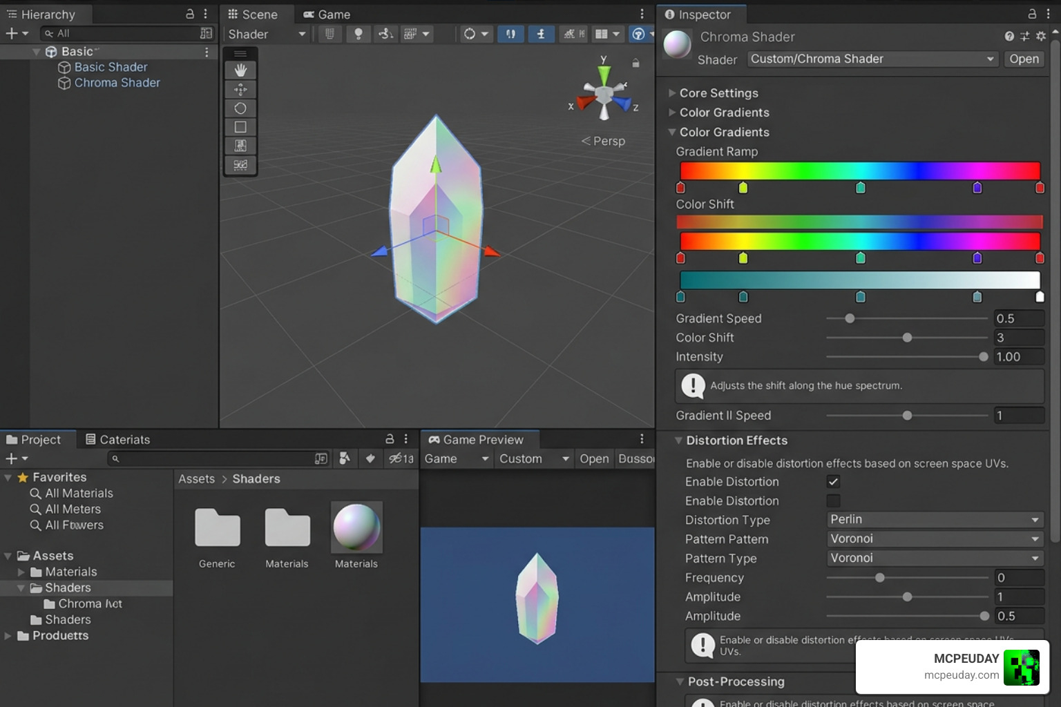 Unity Chroma Shader material inspector interface