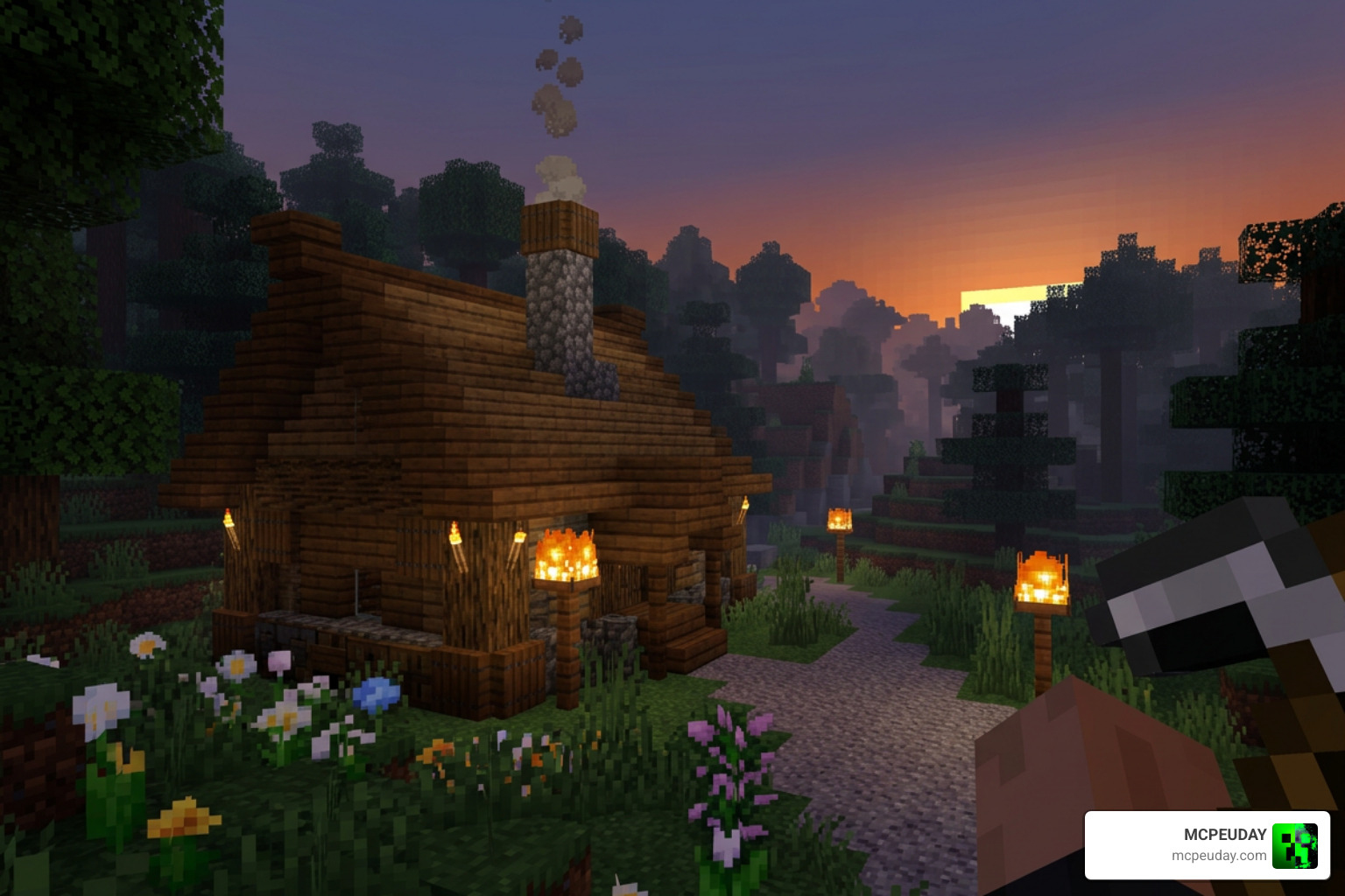 Twilight Visuals Shader gameplay showing moody sunset and atmospheric lighting