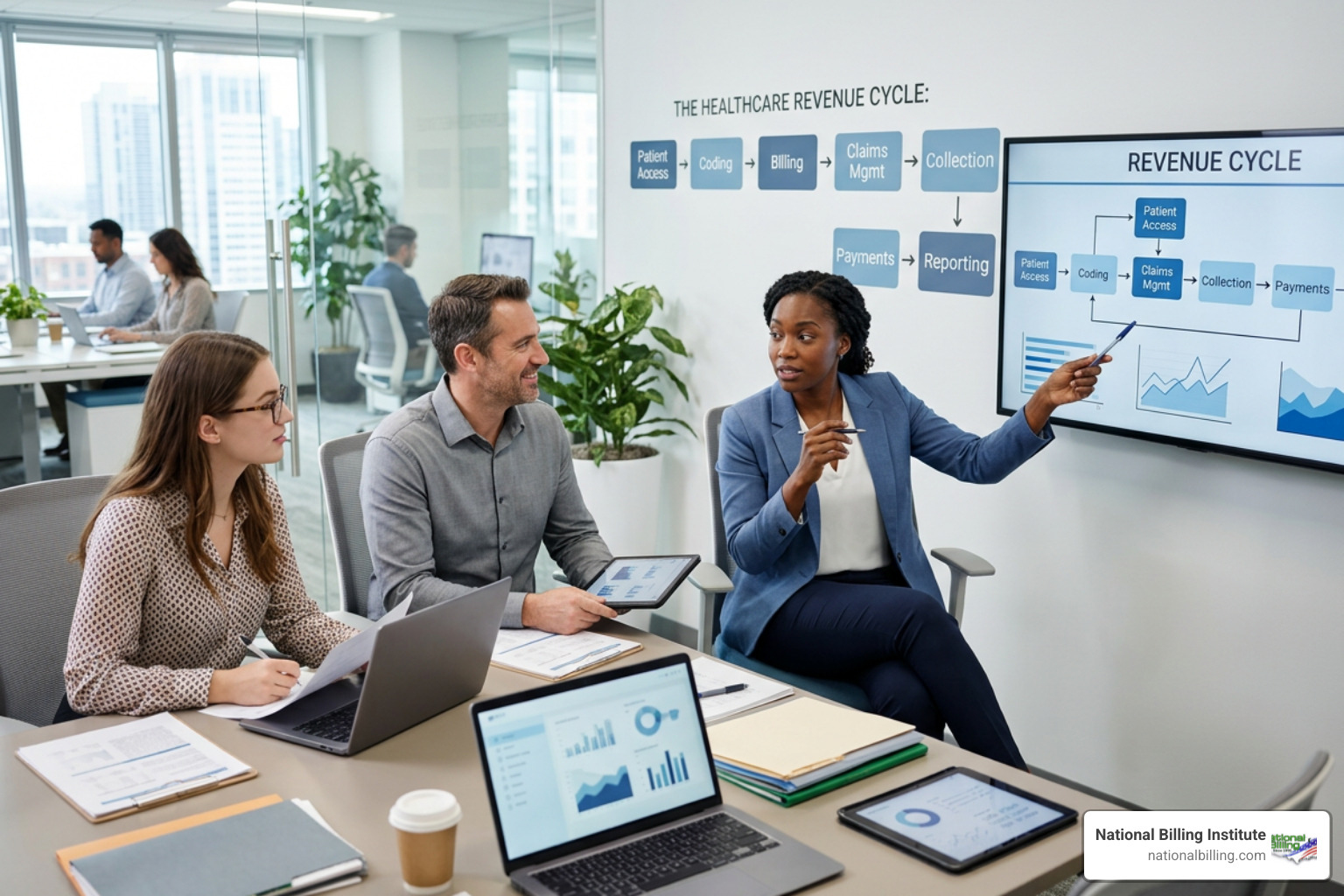 Step-by-step medical billing workflow chart tracking a patient from check-in to final payment Step-by-step medical billing workflow chart tracking a patient from check-in to final payment