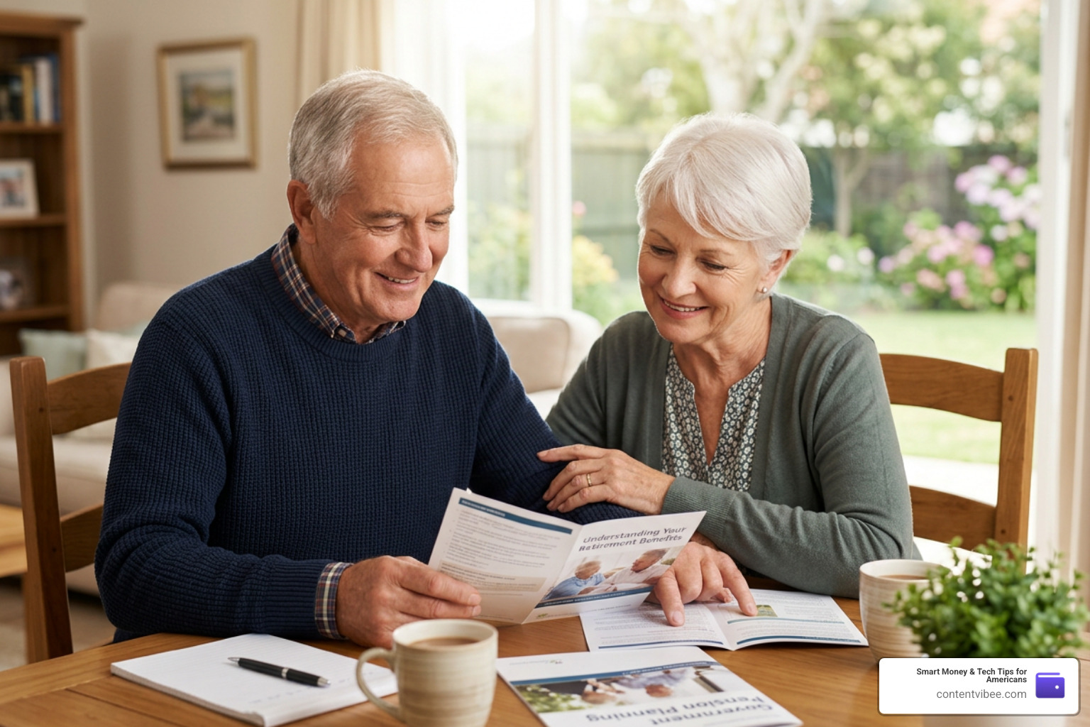 Calculator and public pension statement showing retirement planning variables