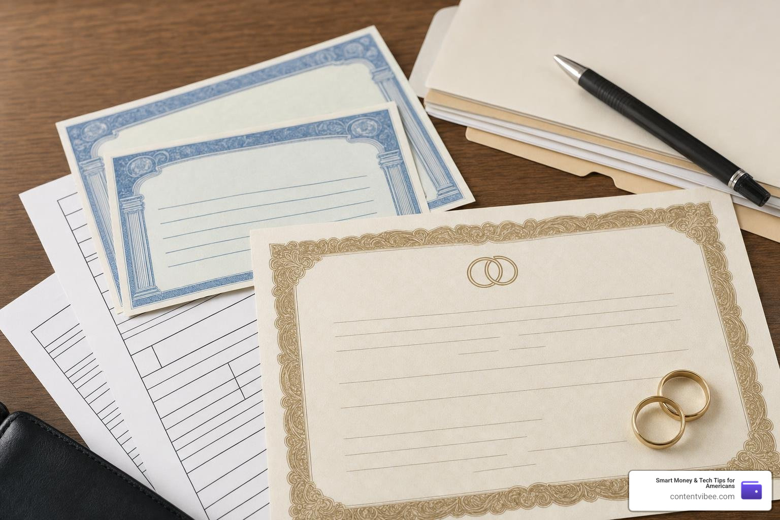 marriage certificate and financial documents for spousal benefits
