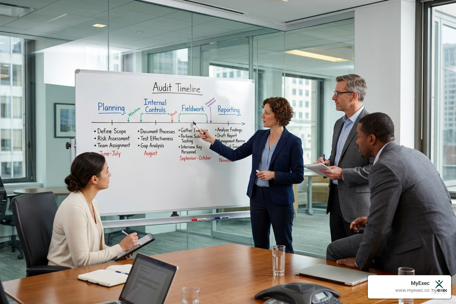 Audit timeline phases from planning to fieldwork and reporting Audit timeline phases from planning to fieldwork and reporting