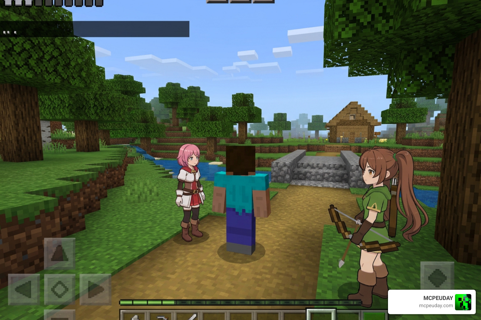 Anime Waifus Addon Minecraft Bedrock gameplay with anime companion characters Anime Waifus Addon Minecraft Bedrock gameplay with anime companion characters