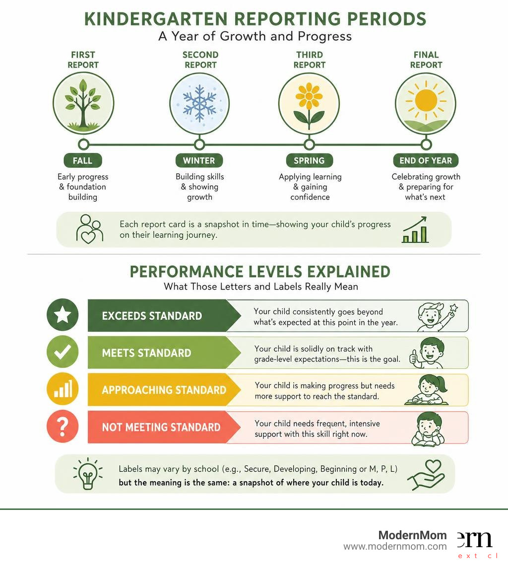 Infographic showing kindergarten reporting periods timeline and performance levels explained infographic Infographic showing kindergarten reporting periods timeline and performance levels explained infographic