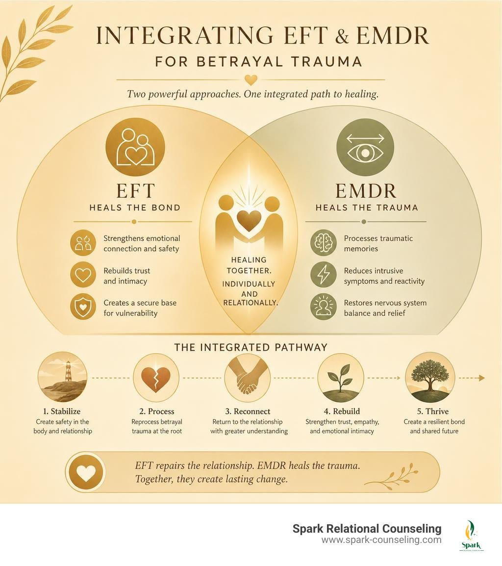 luxury warm elegant infographic explaining integration of EFT and EMDR for betrayal trauma infographic luxury warm elegant infographic explaining integration of EFT and EMDR for betrayal trauma infographic