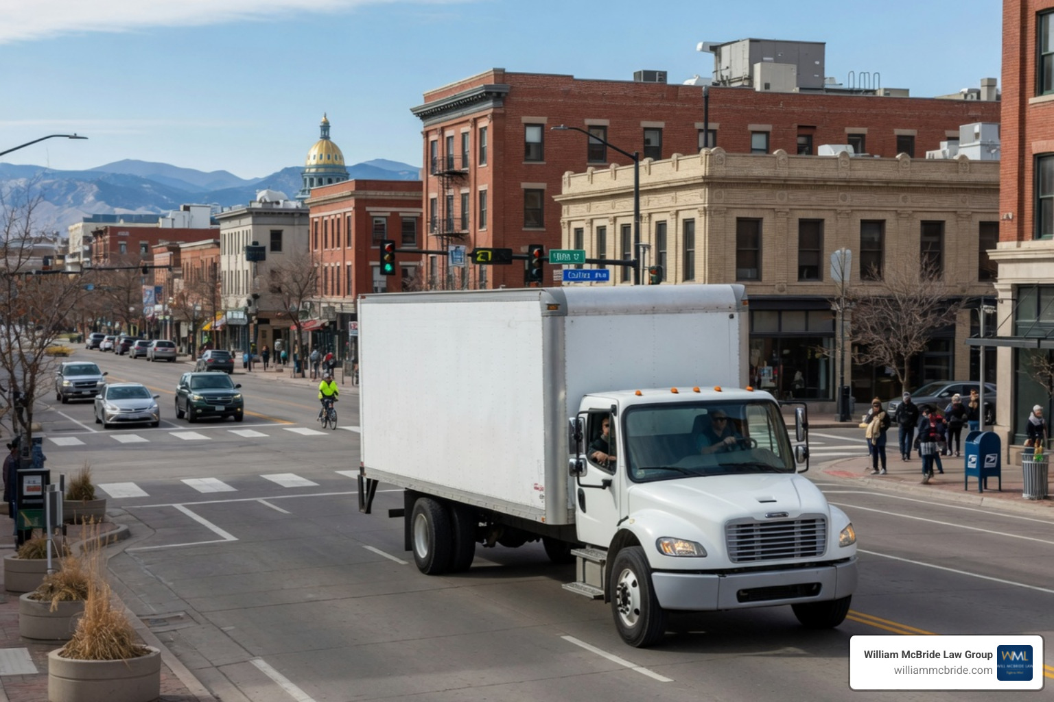 Commercial delivery truck in Denver Commercial delivery truck in Denver