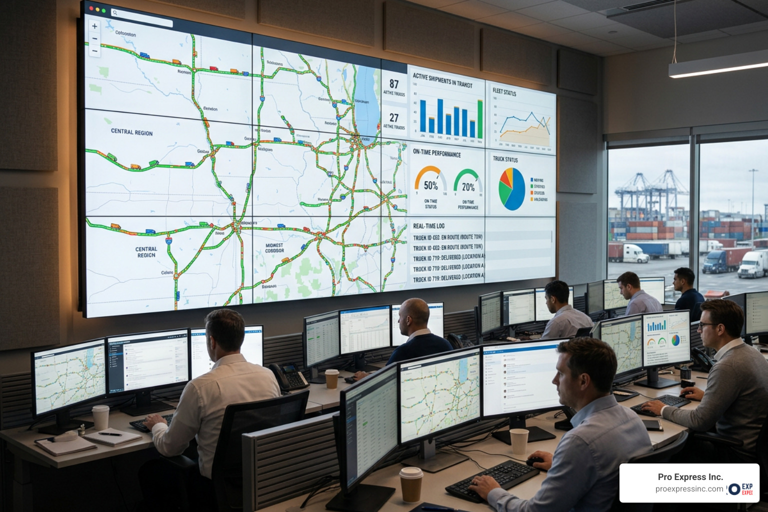 logistics control tower dashboard showing real-time truck tracking logistics control tower dashboard showing real-time truck tracking
