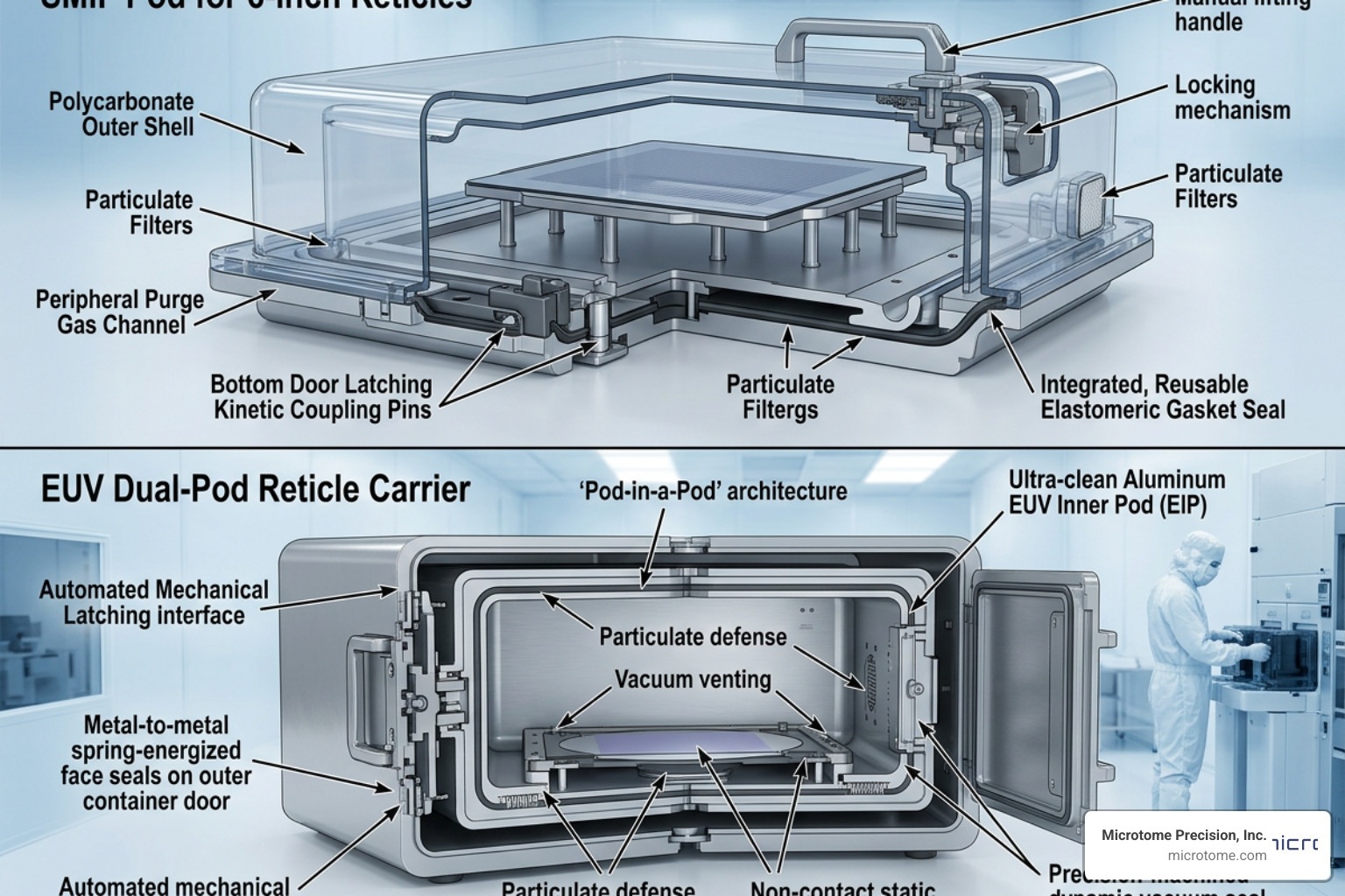 Comparison of RSP and EUV pod internal structures and vacuum seal mechanisms Comparison of RSP and EUV pod internal structures and vacuum seal mechanisms