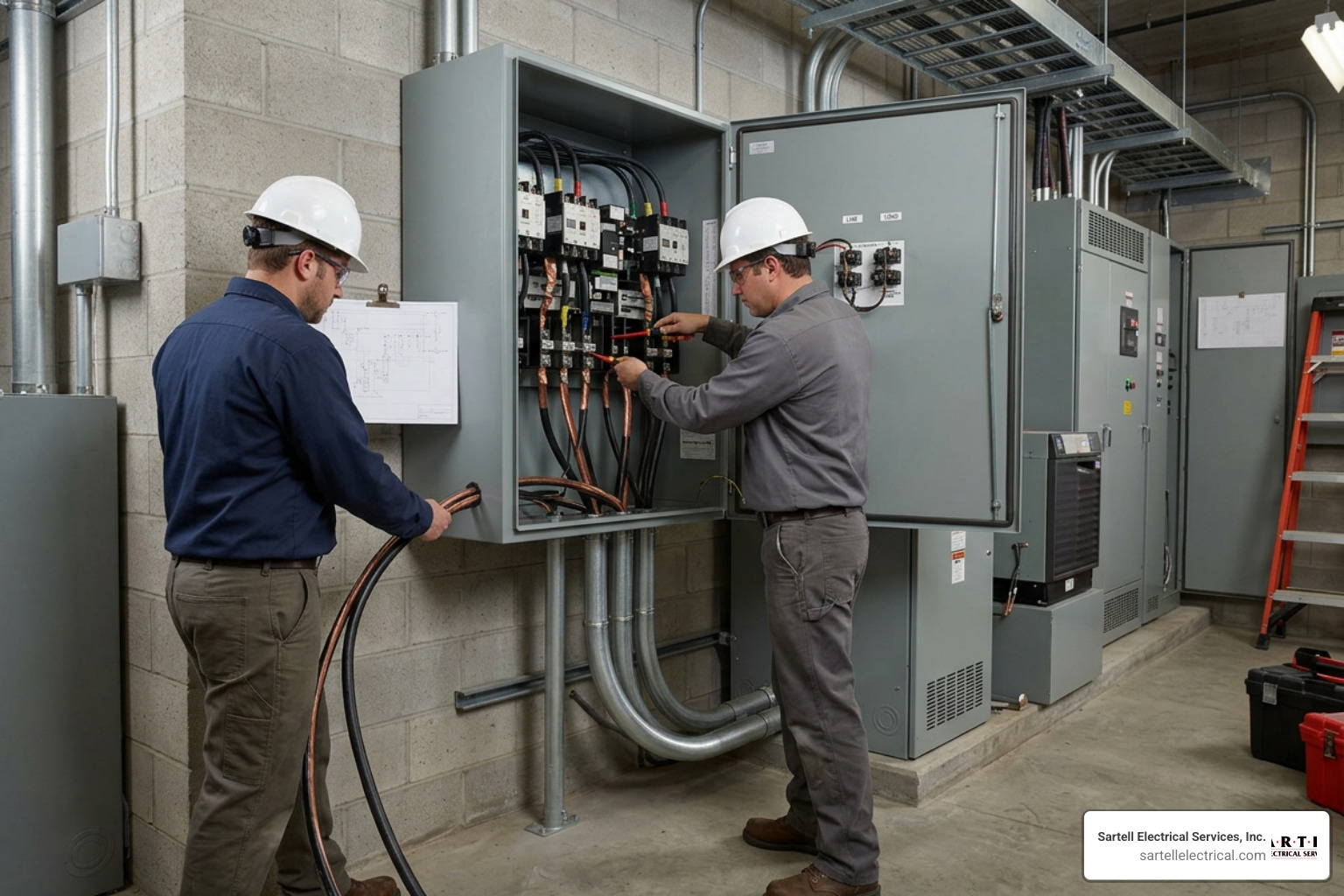 Automatic transfer switch installation for commercial backup power Automatic transfer switch installation for commercial backup power