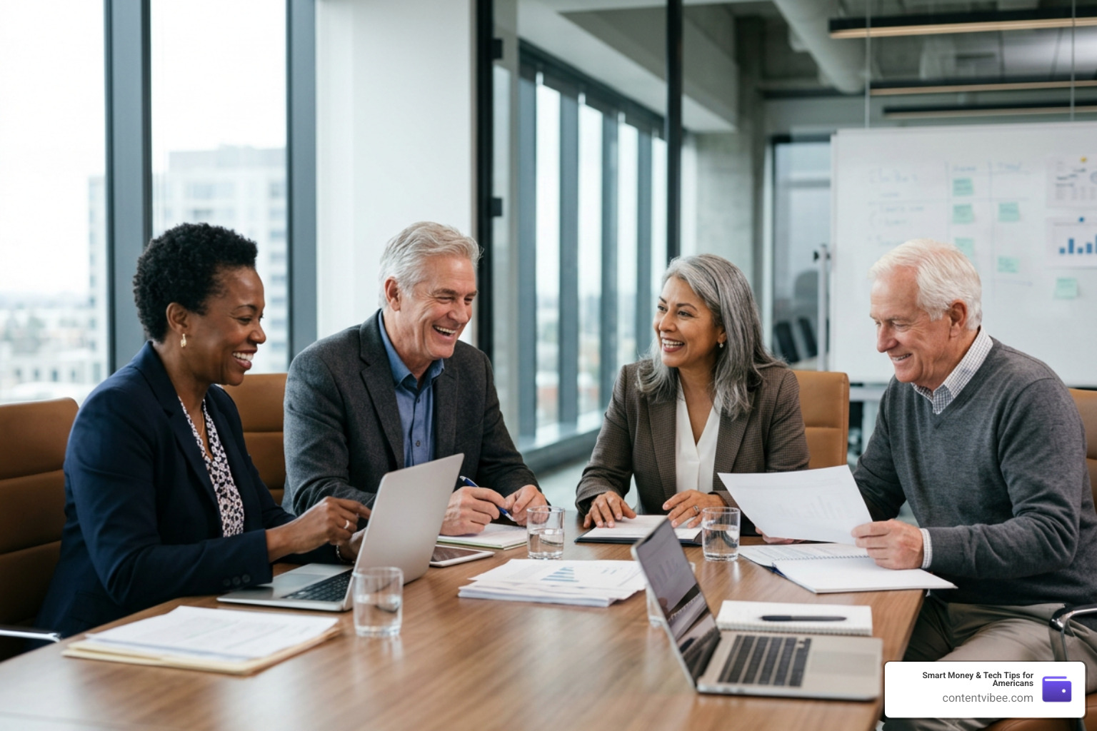 diverse group of senior professionals collaborating