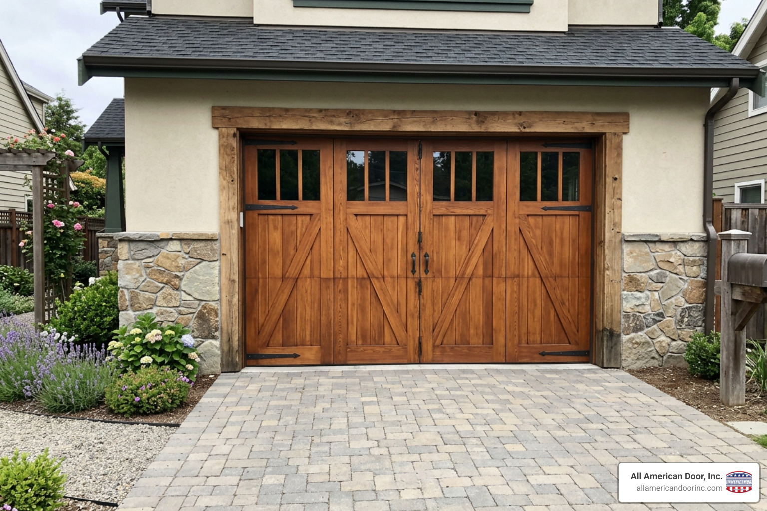 Custom wood bifold garage door Custom wood bifold garage door