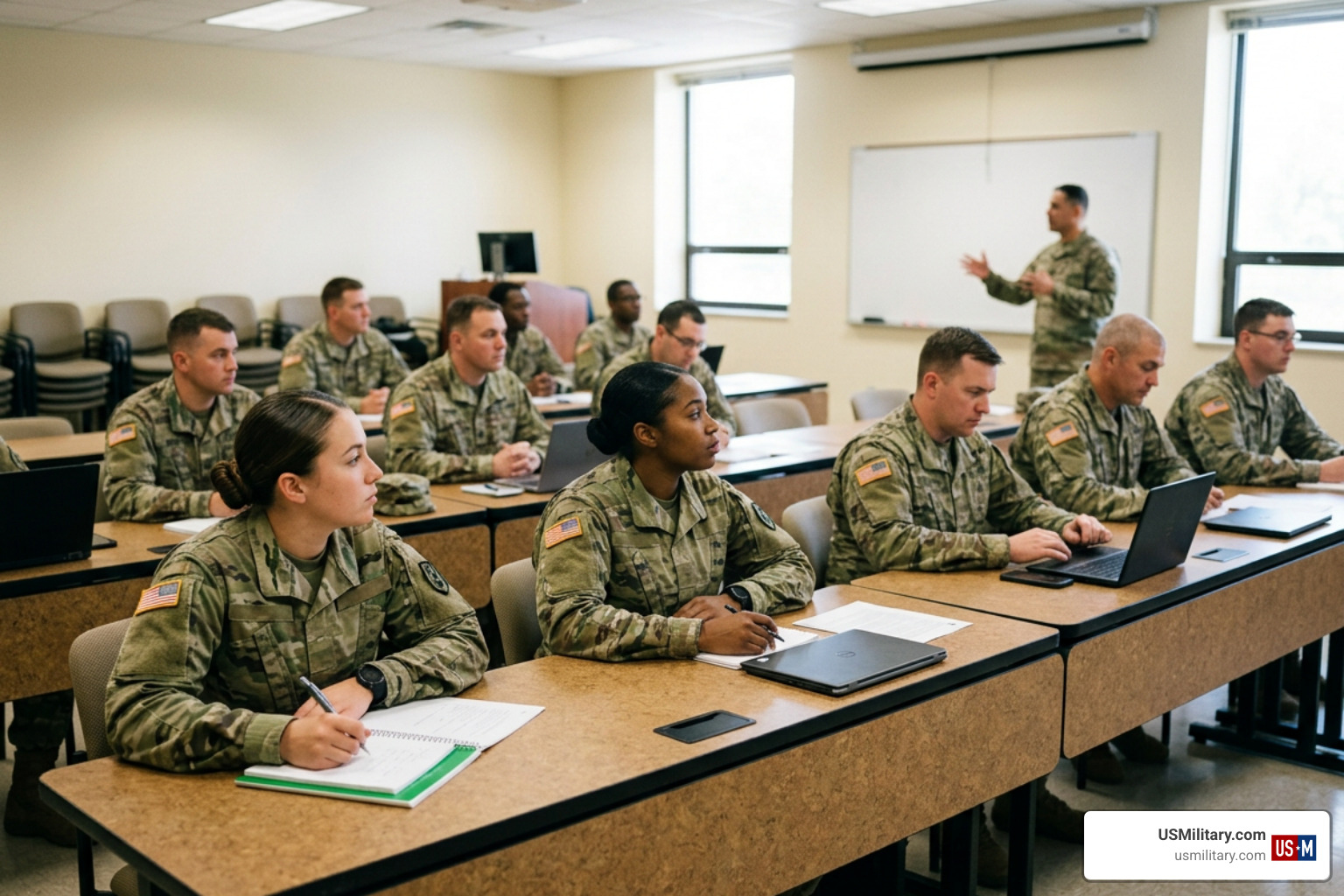 Army Reserve Soldiers in a classroom setting Army Reserve Soldiers in a classroom setting