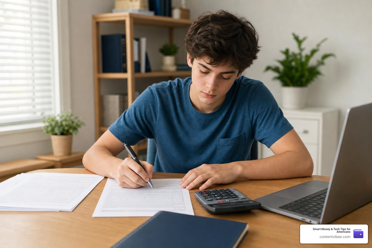 student filling out government forms