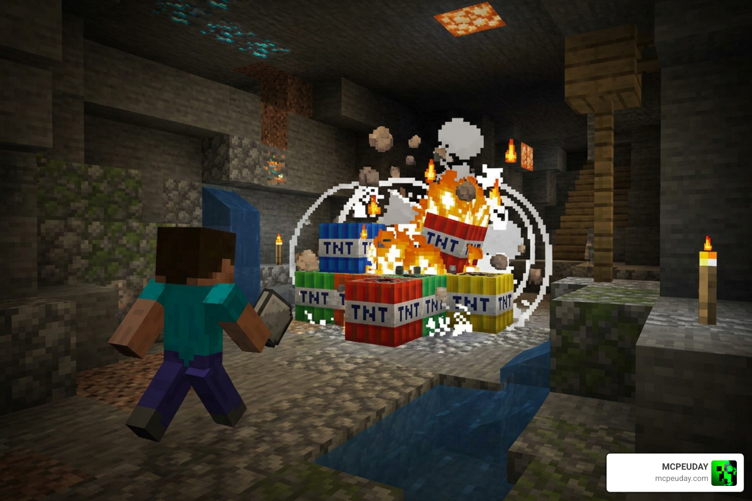 More TNT Addon Minecraft Bedrock explosive gameplay