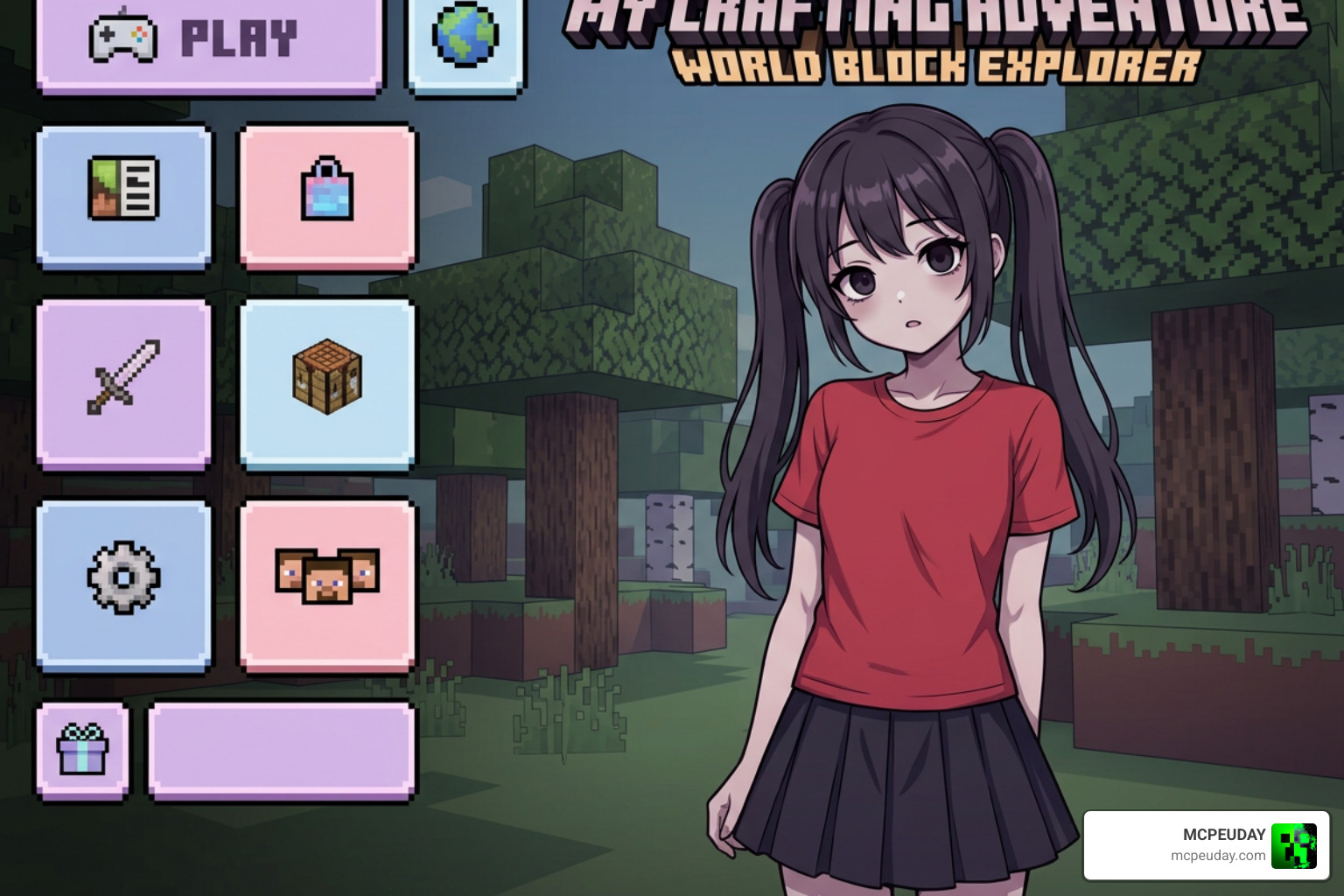Mita character custom design in Minecraft Bedrock UI menu