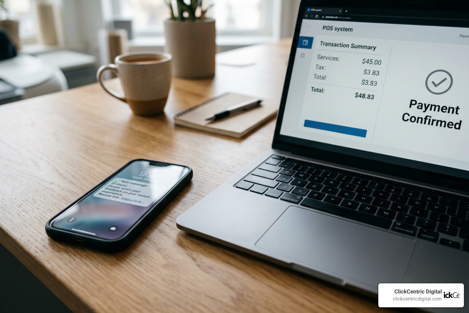 Automated review request workflow: POS trigger, custom SMS/Email, direct link routing