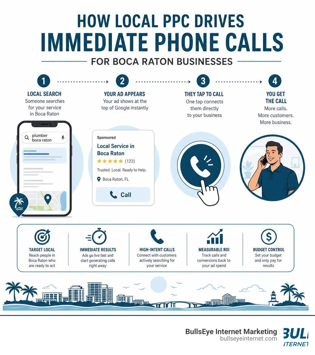 Infographic showing how local PPC drives immediate phone calls for Boca Raton businesses infographic Infographic showing how local PPC drives immediate phone calls for Boca Raton businesses infographic