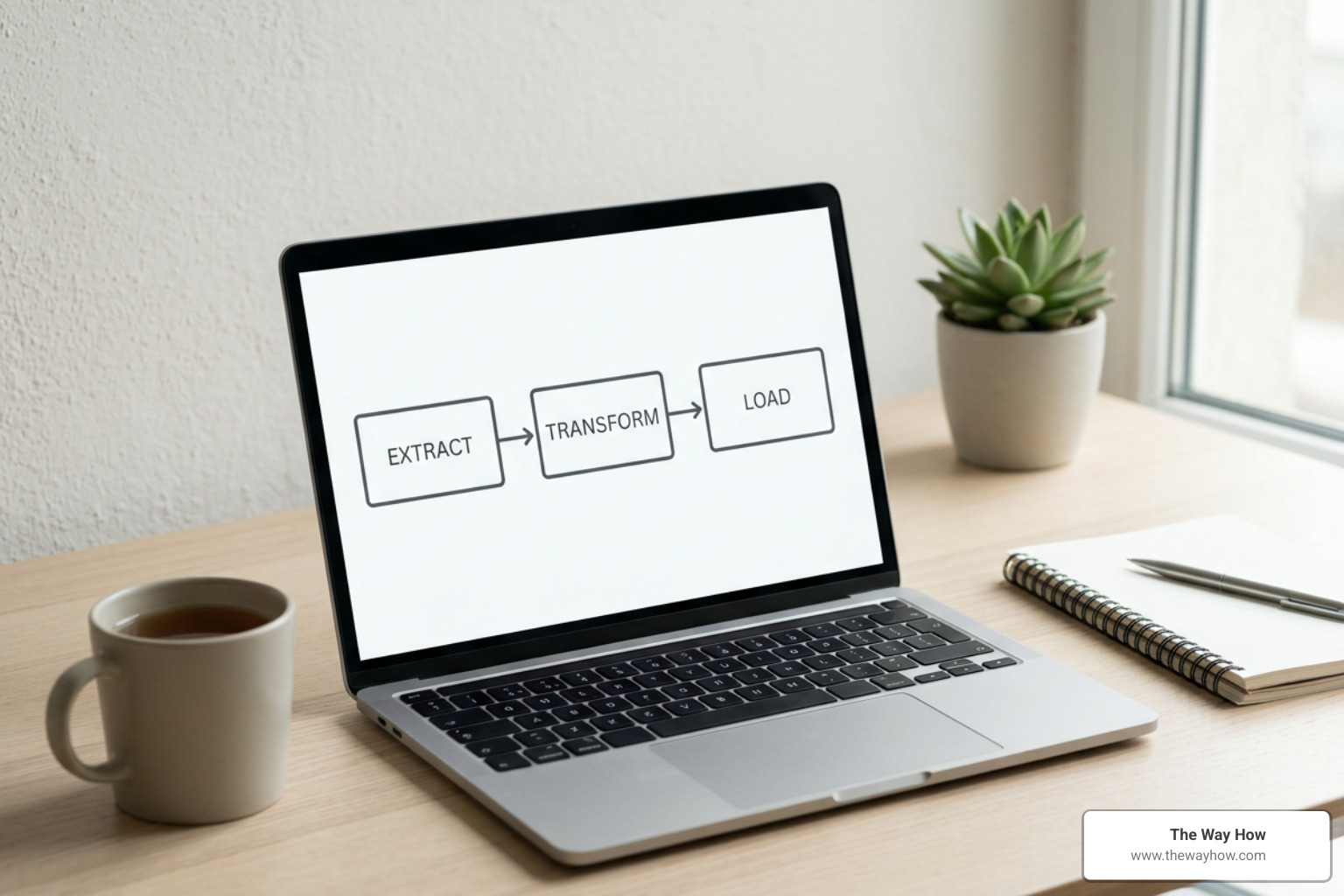 Data migration workflow showing extraction, transformation, and validation phases