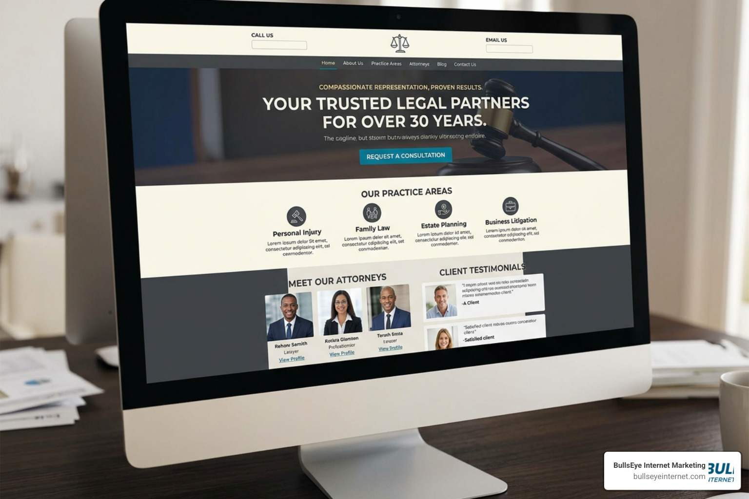 high-converting law firm website homepage