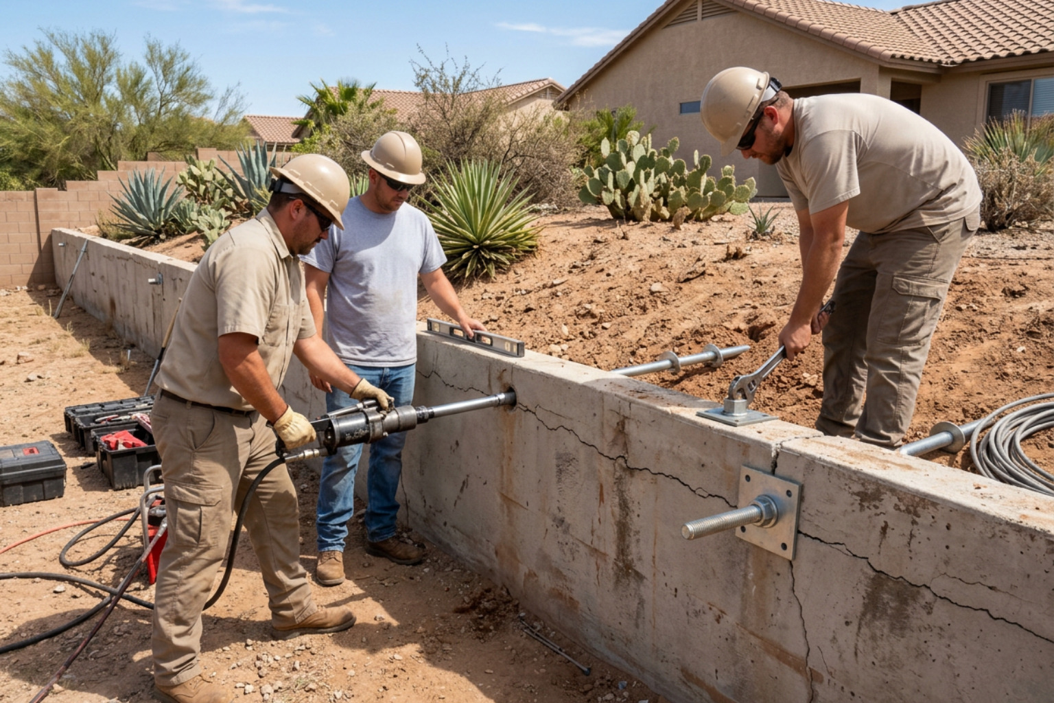 Professional structural wall repair and stabilization