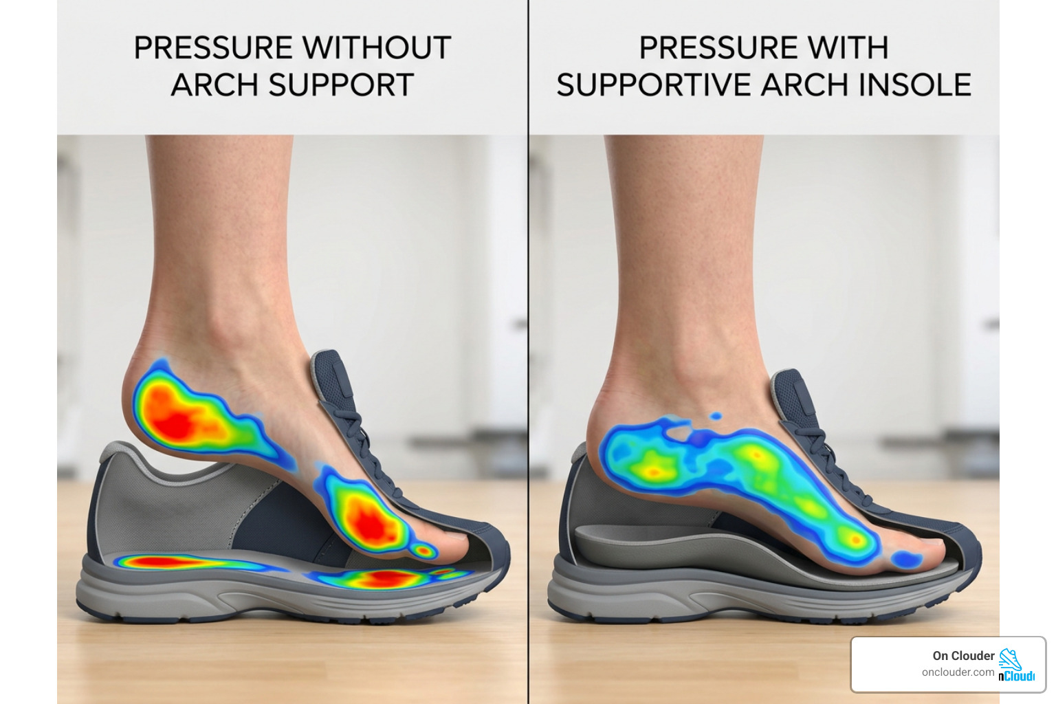 Pressure distribution comparison of a high arch foot with and without supportive insoles Pressure distribution comparison of a high arch foot with and without supportive insoles