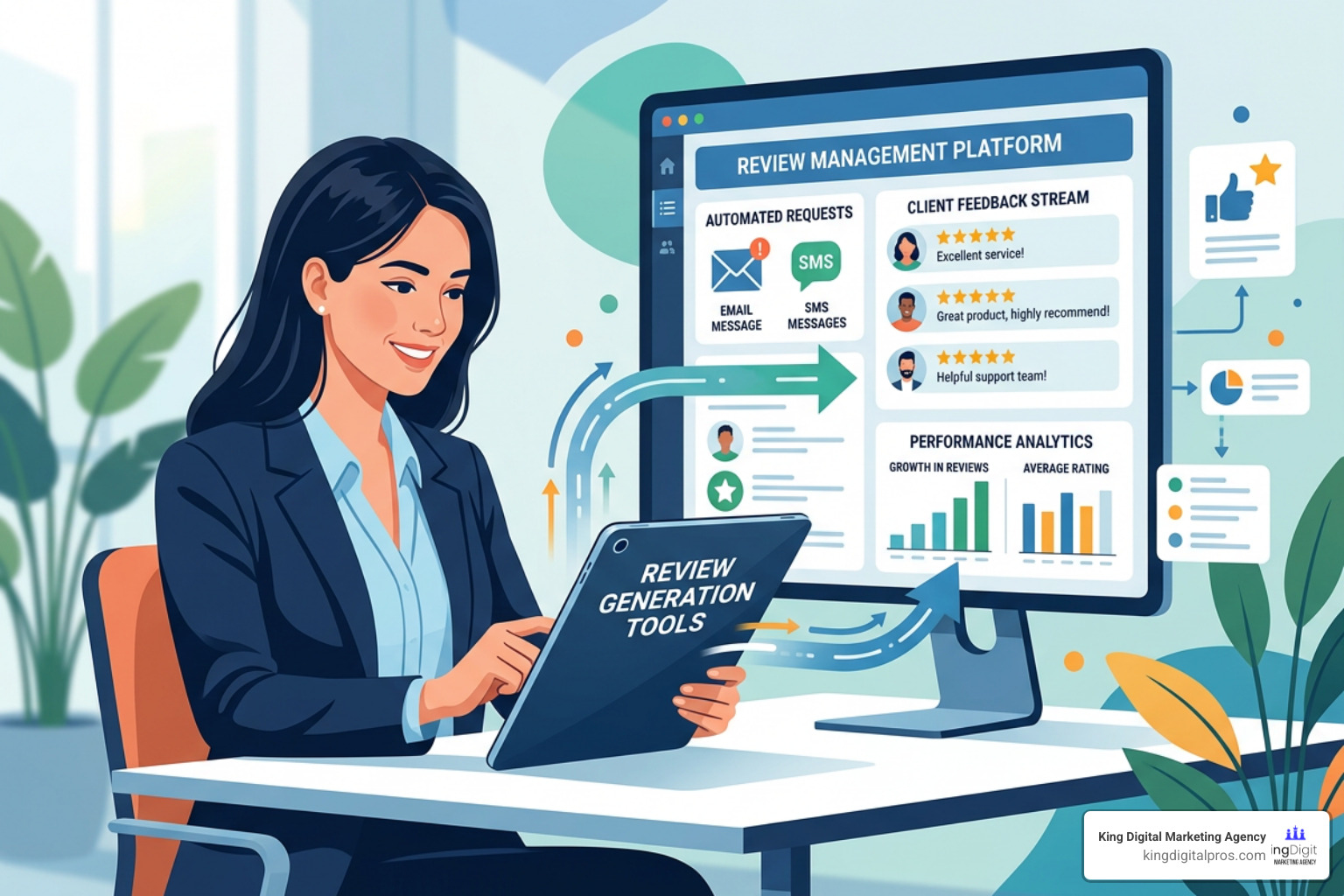 automated review request dashboard displaying feedback metrics Automated Review Request Dashboard Displaying Feedback Metrics