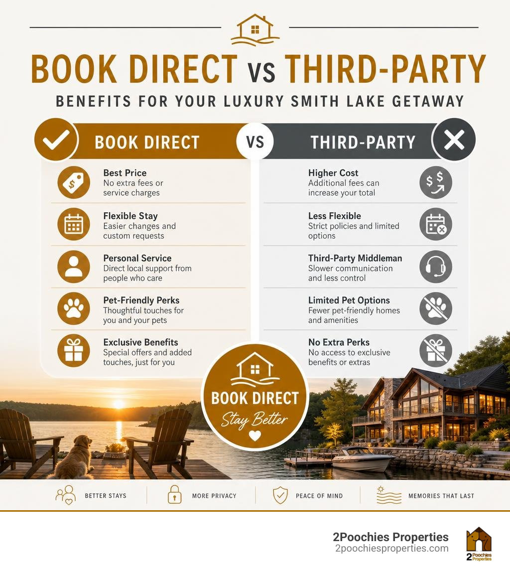 Benefits of booking direct vs third-party for luxury Smith Lake vacation homes infographic infographic Benefits of booking direct vs third-party for luxury Smith Lake vacation homes infographic infographic