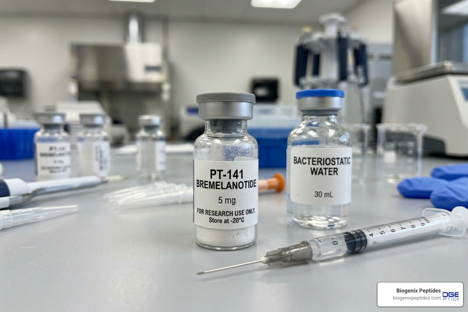 lyophilized peptide vial PT-141 bremelanotide research lyophilized peptide vial PT-141 bremelanotide research