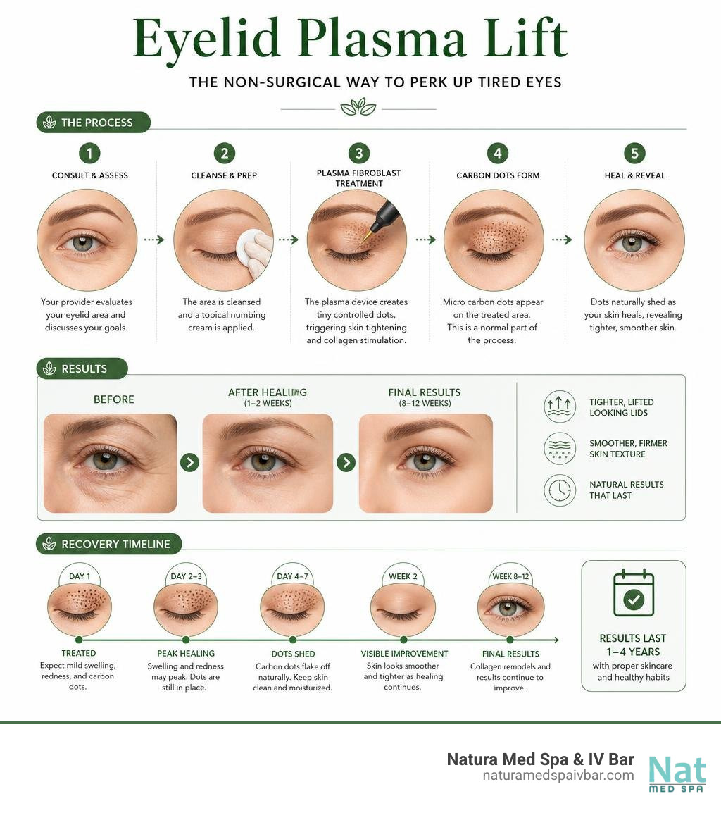 infographic showing plasma fibroblast eyelid lift process steps results and recovery timeline infographic infographic showing plasma fibroblast eyelid lift process steps results and recovery timeline infographic