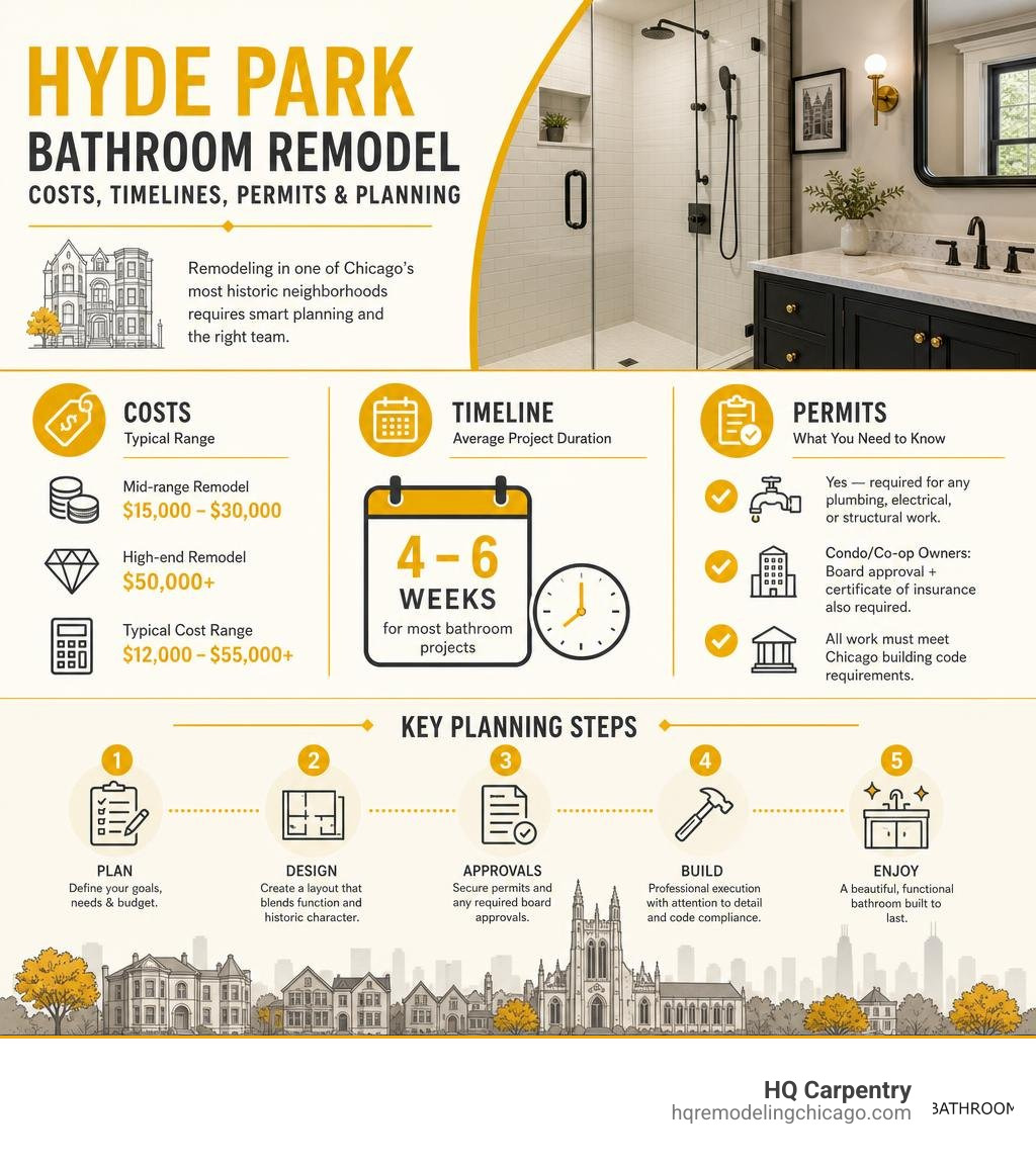 Infographic showing Hyde Park bathroom remodel costs, timelines, permit requirements, and key planning steps infographic Infographic showing Hyde Park bathroom remodel costs, timelines, permit requirements, and key planning steps infographic