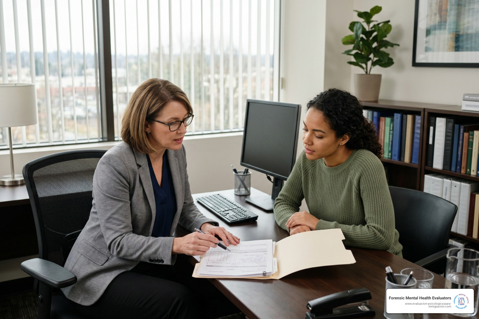 Clinical consultation discussing medical records for cancellation removal psychological evaluation