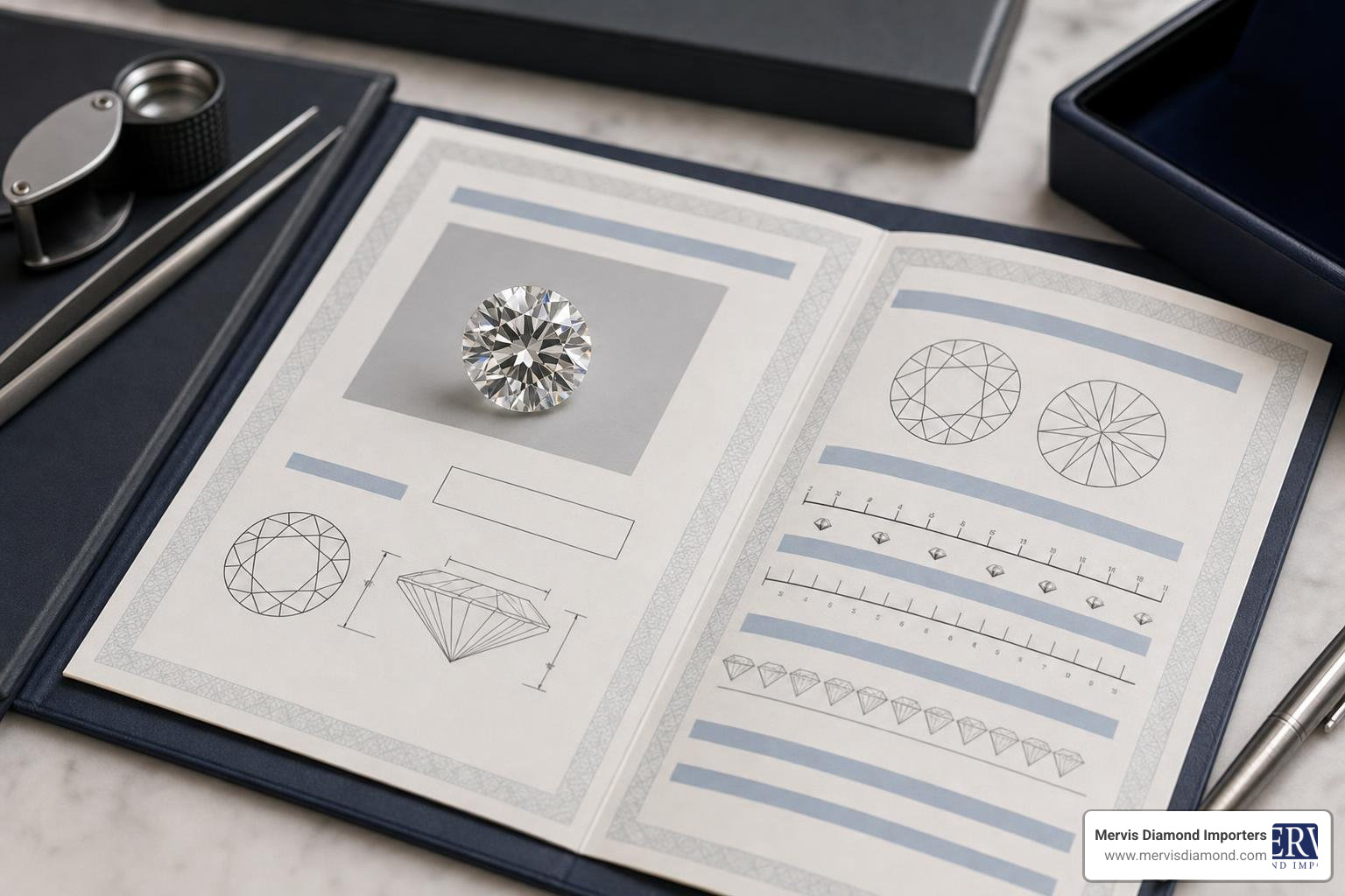 A detailed lab-grown diamond grading report from IGI showing the 4Cs specifications