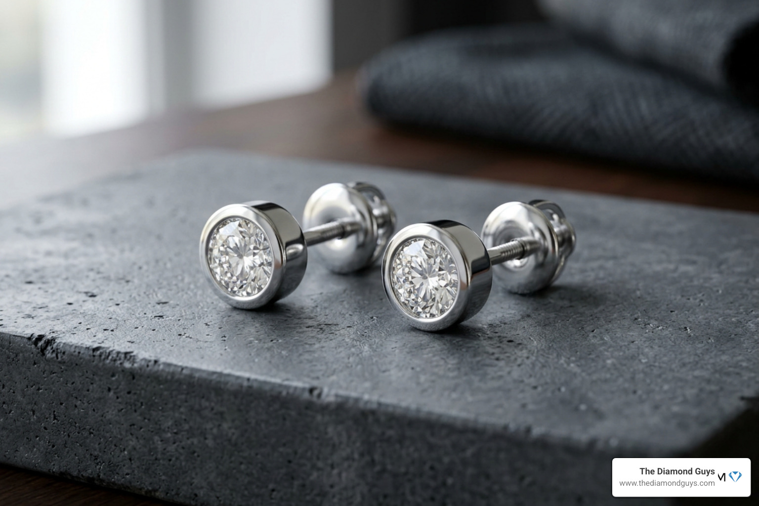 platinum mens stud earrings luxury modern style